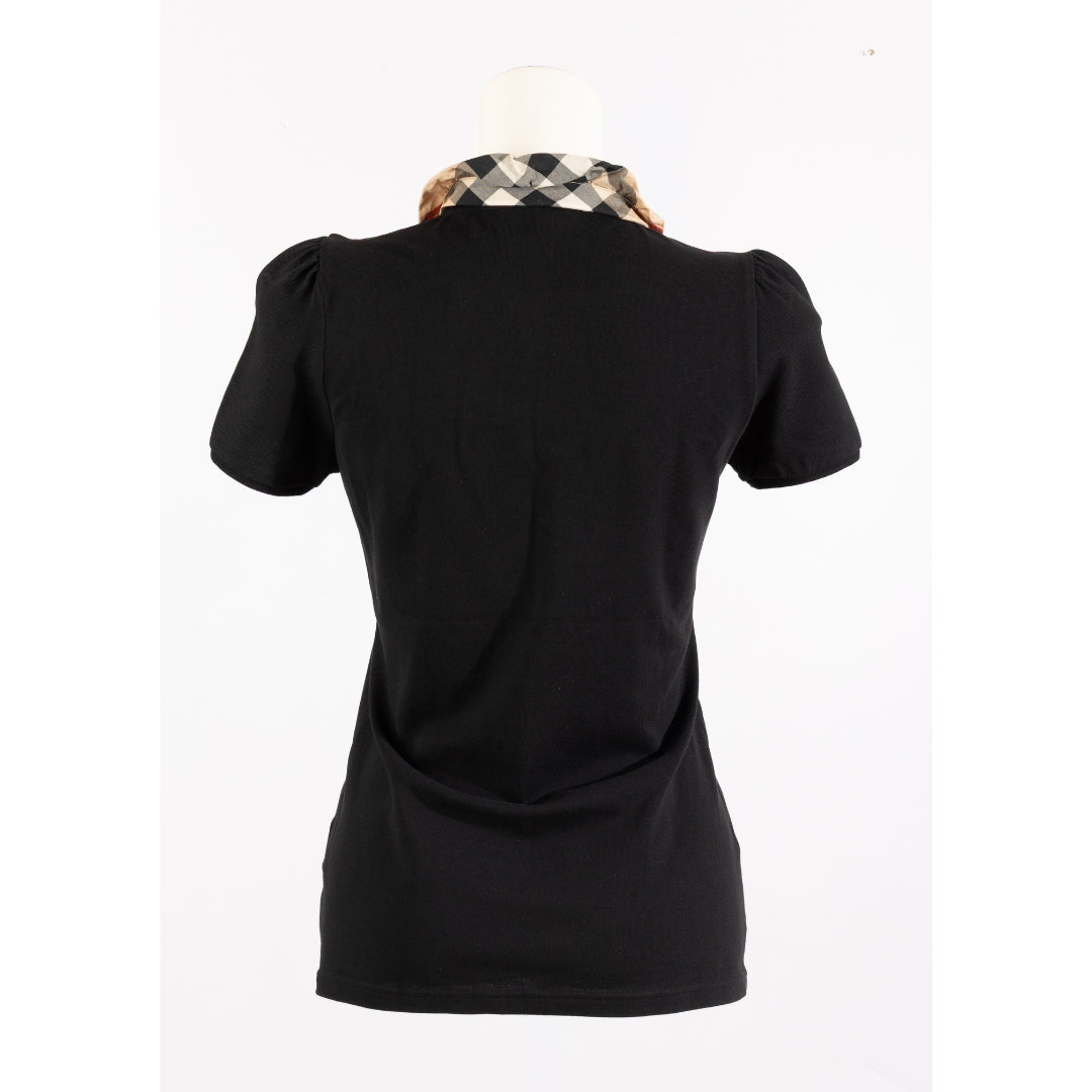 Burberry Brit Black Novacheck Collar Polo Shirt