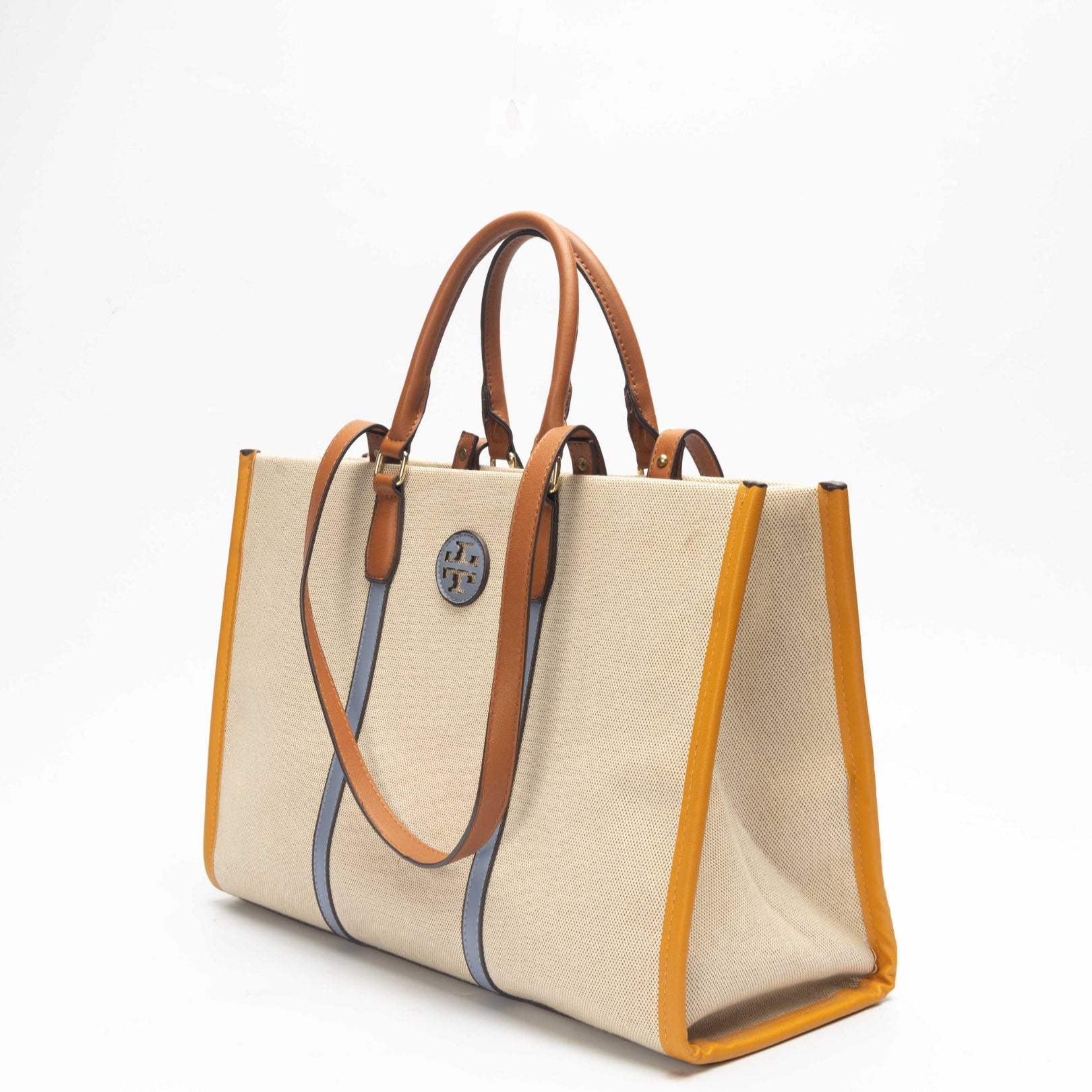 Tory Burch Tricolor Canvas Blake Shopper Tote