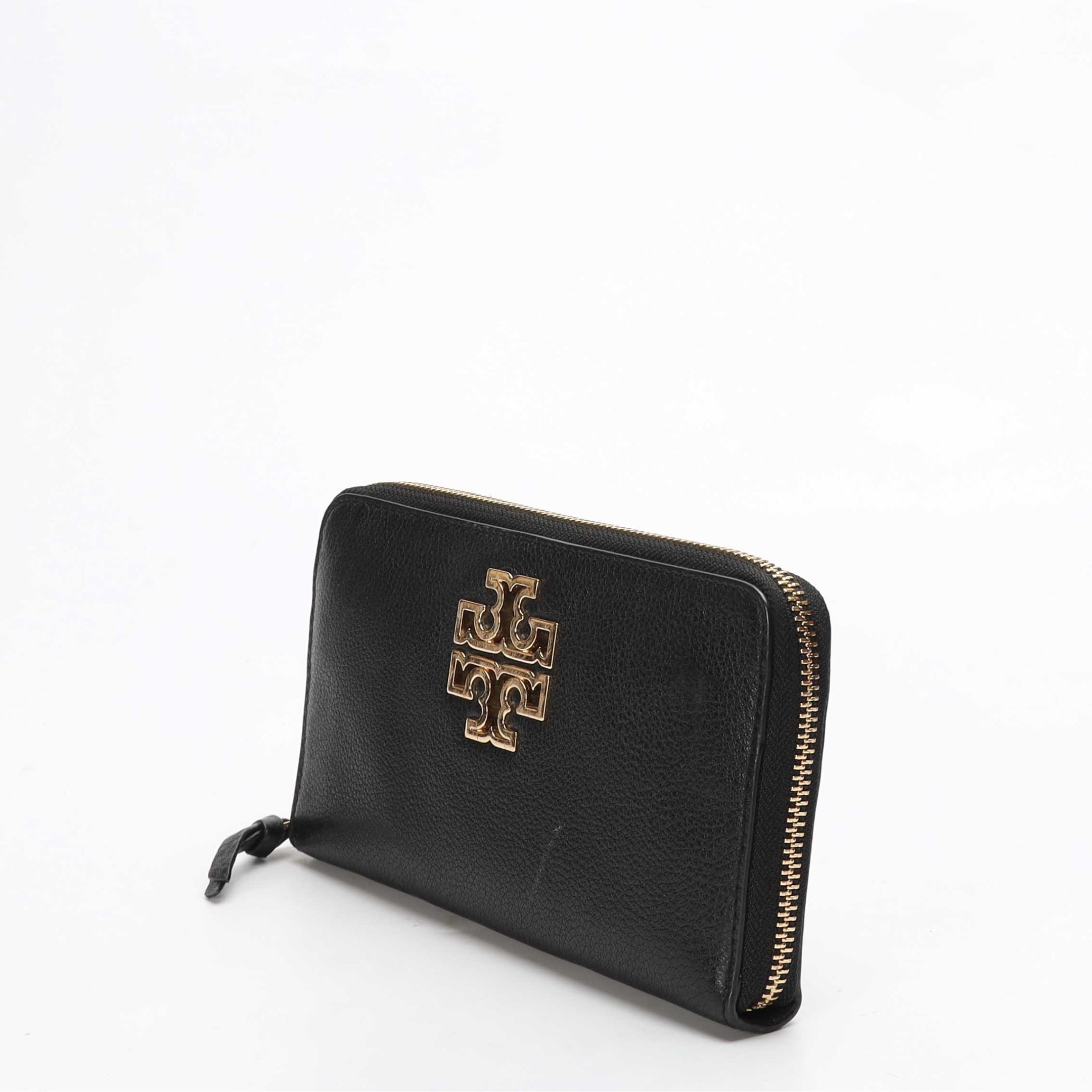 Tory Burch Black Britten Zip Around Wallet