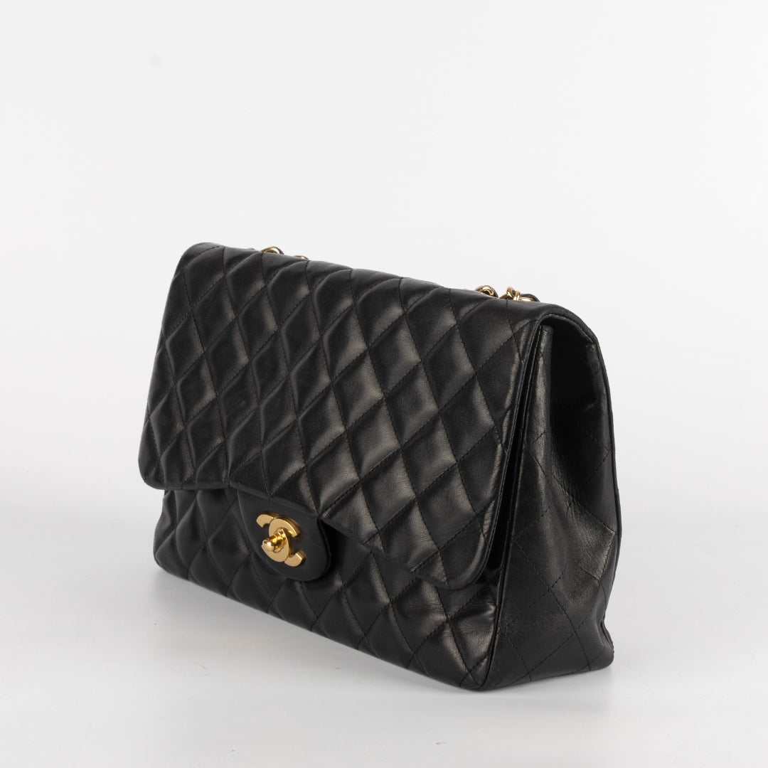 Chanel Black Quilted Leather Maxi Classic Shoulder Bag