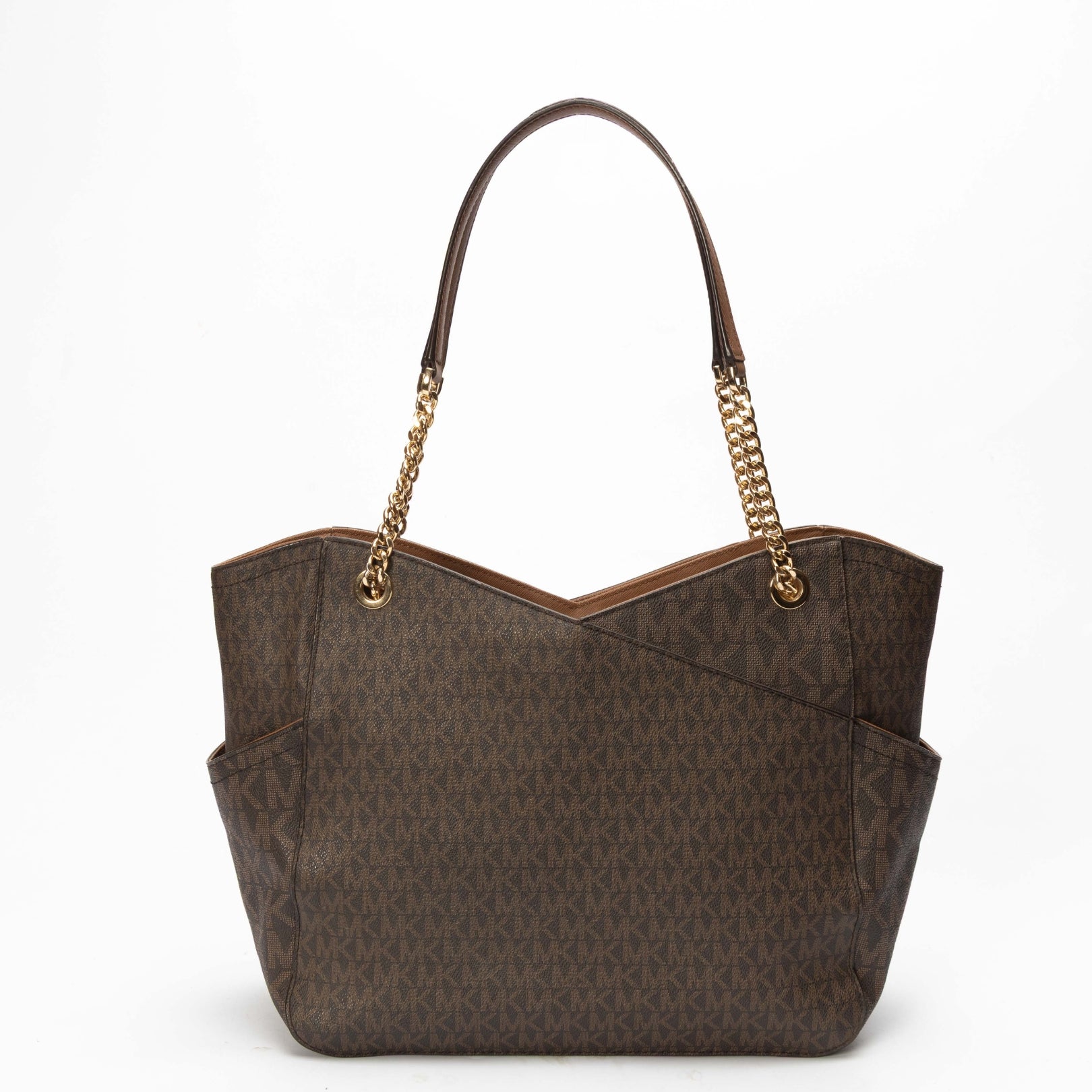 Michael Kors Jet Set Brown Large Logo Tote