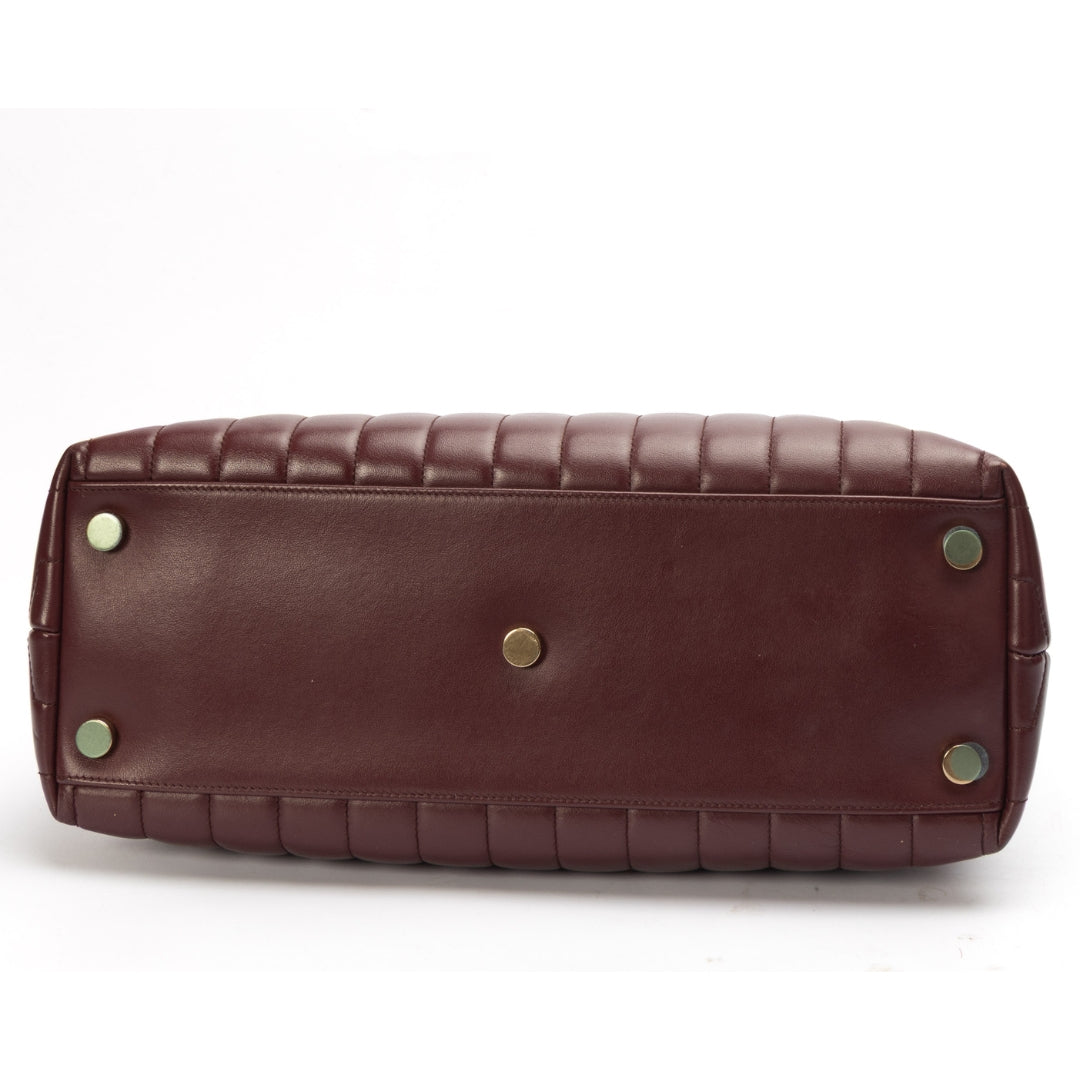 Saint Laurent Burgundy Matelasse Cassandre Shopper Tote