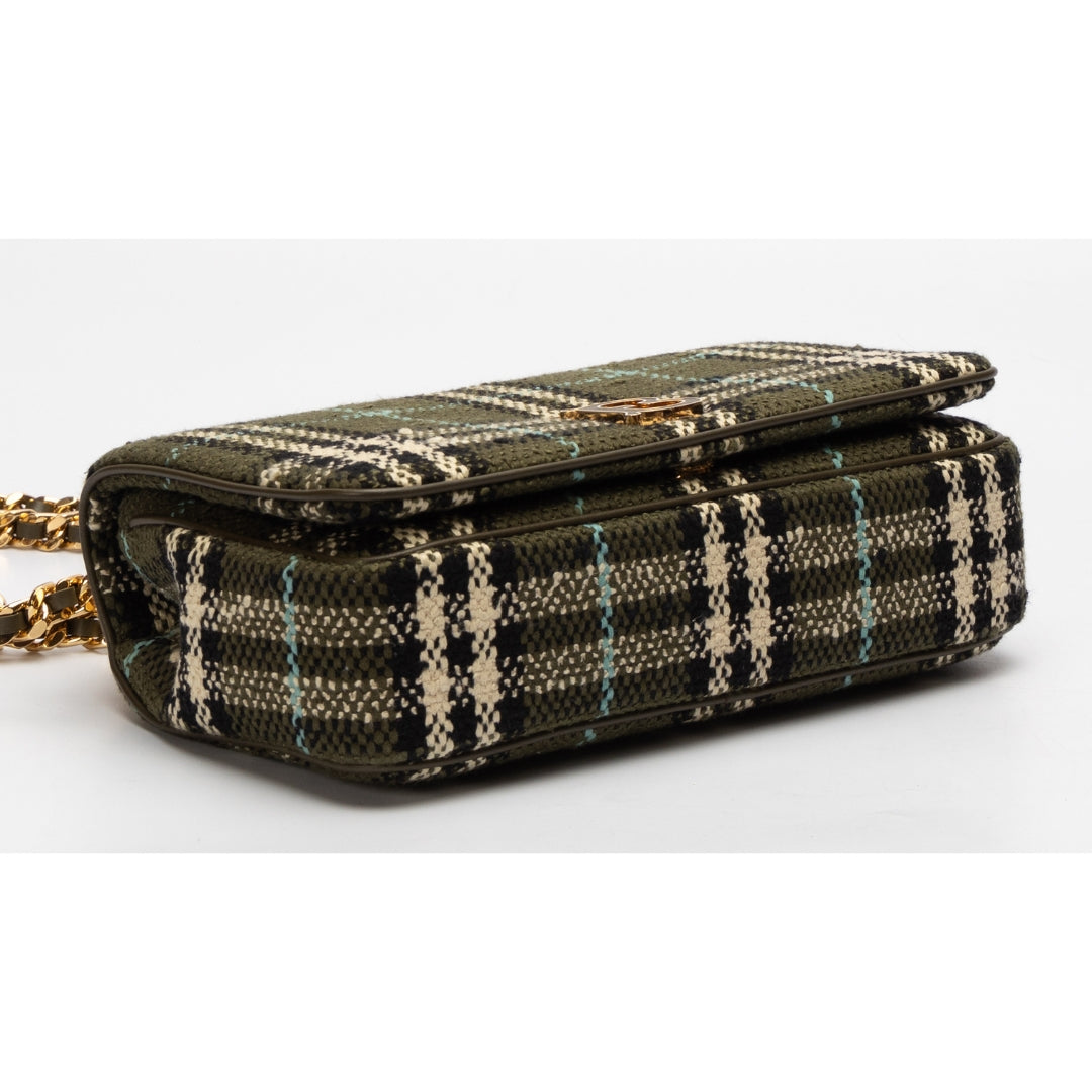 Burberry Lola Boucle Checked Crossbody Bag