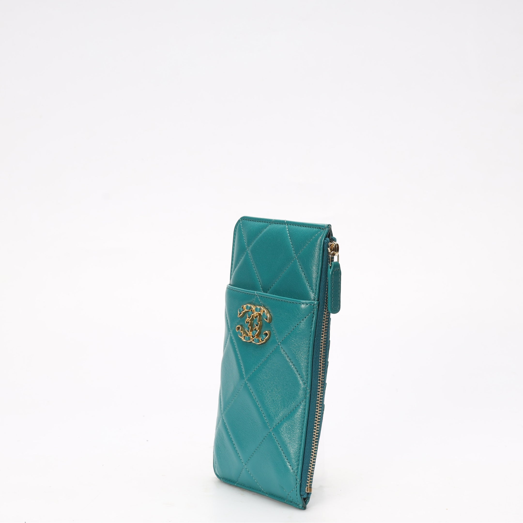 Chanel 19 Turquoise Phone and Card Holder