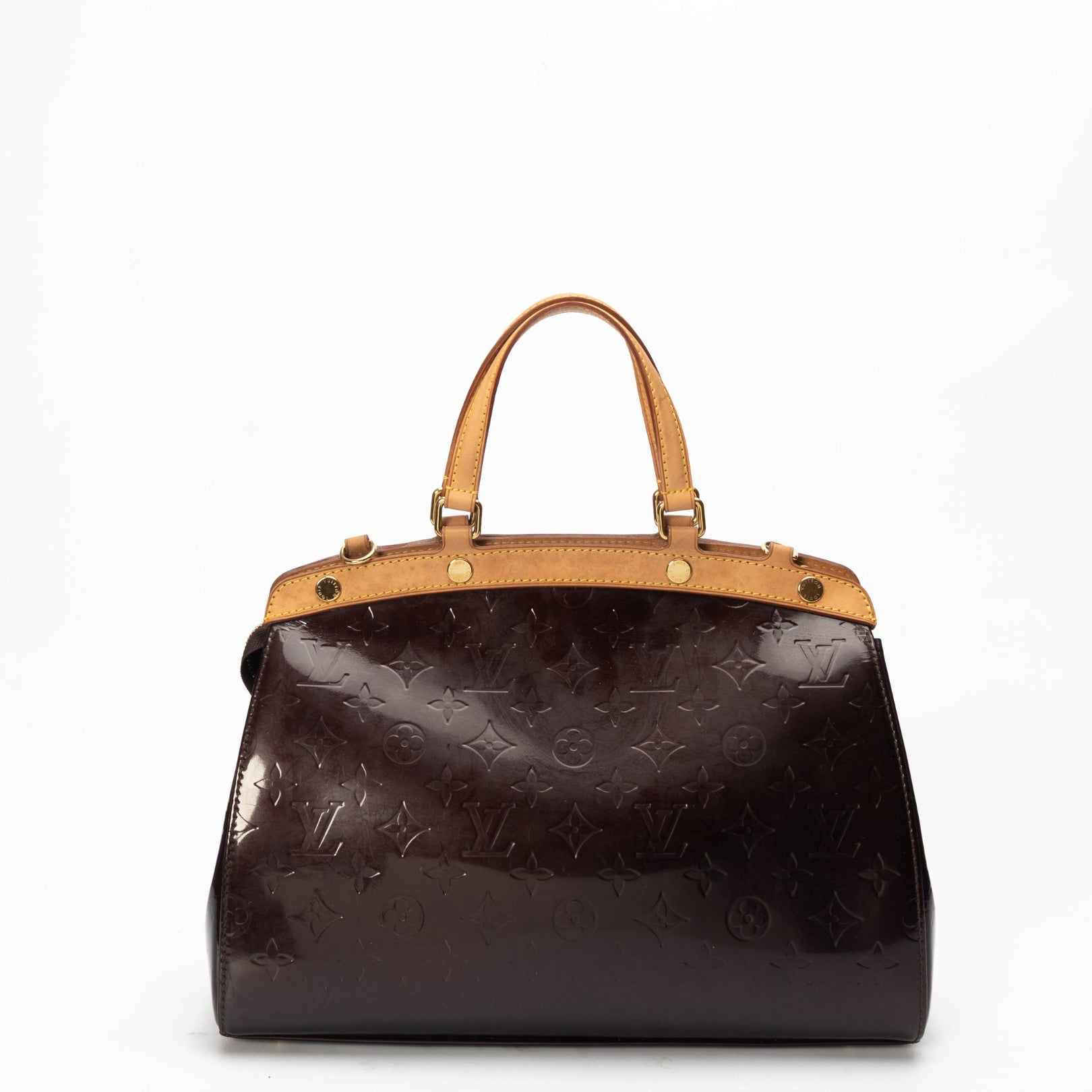 Louis Vuitton Maroon Amarante Monogram Vernis Brea GM Bag