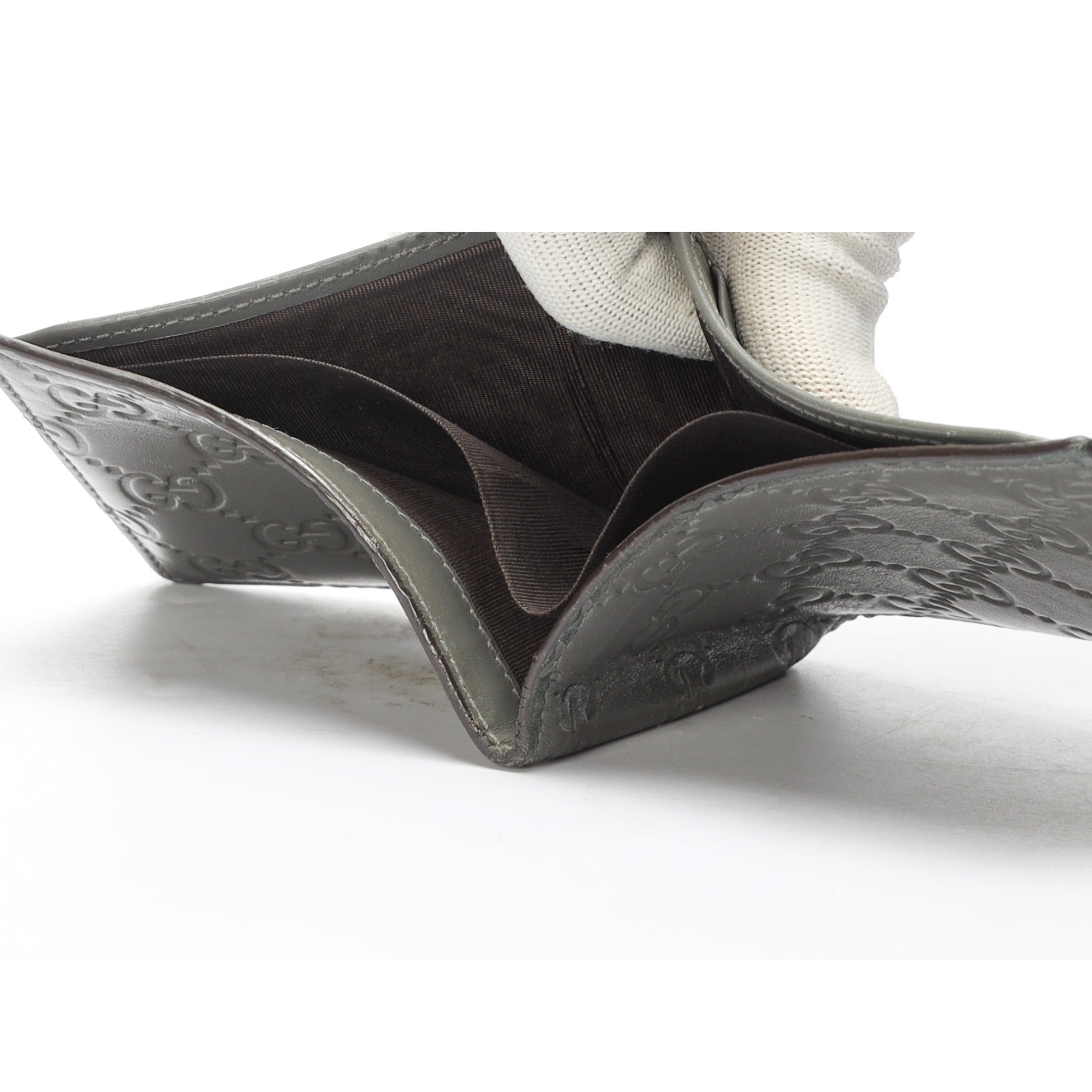 Gucci GG Emblem Charcoal Coin Wallet