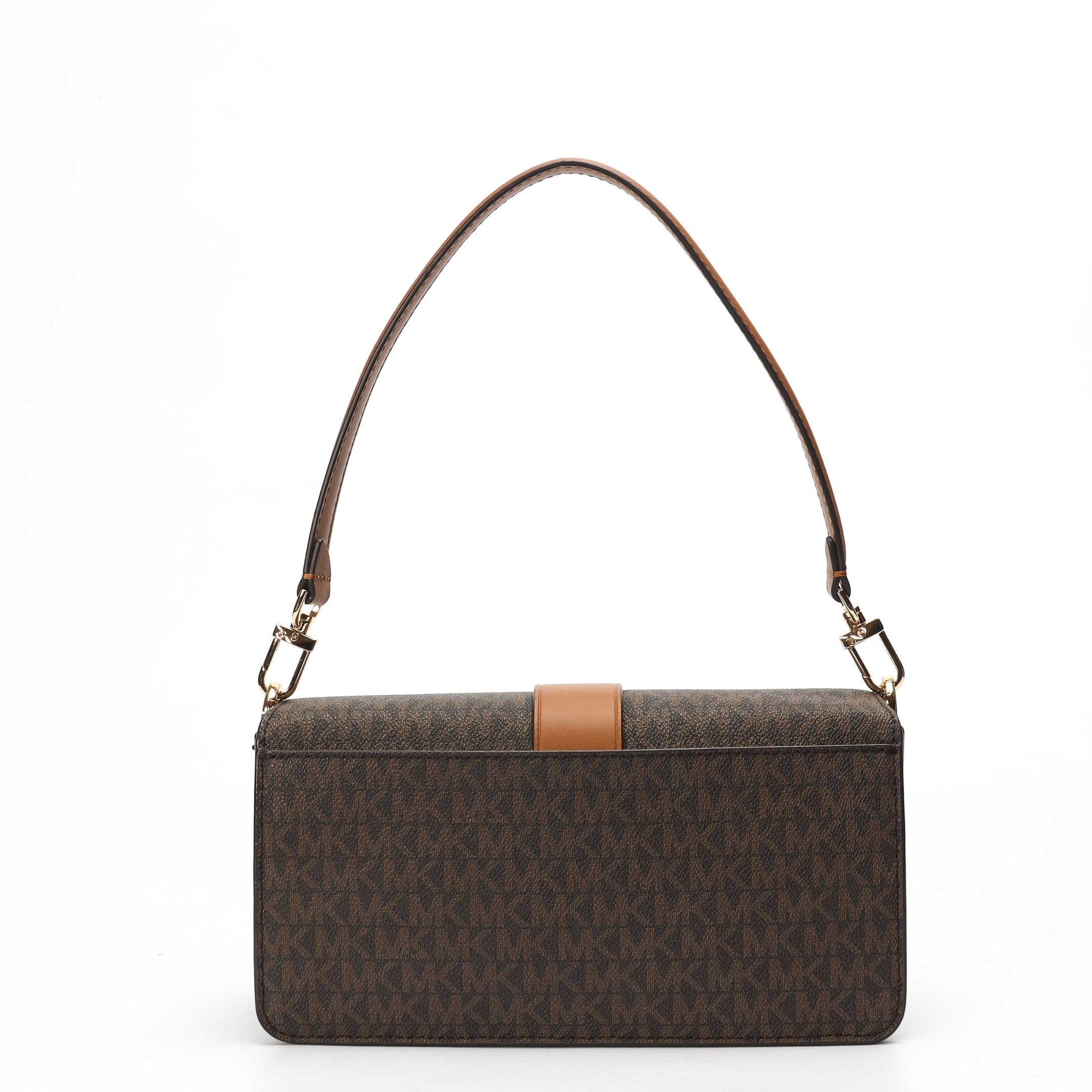 Michael Kors Greenwich Brown Logo Convertible Crossbody Bag