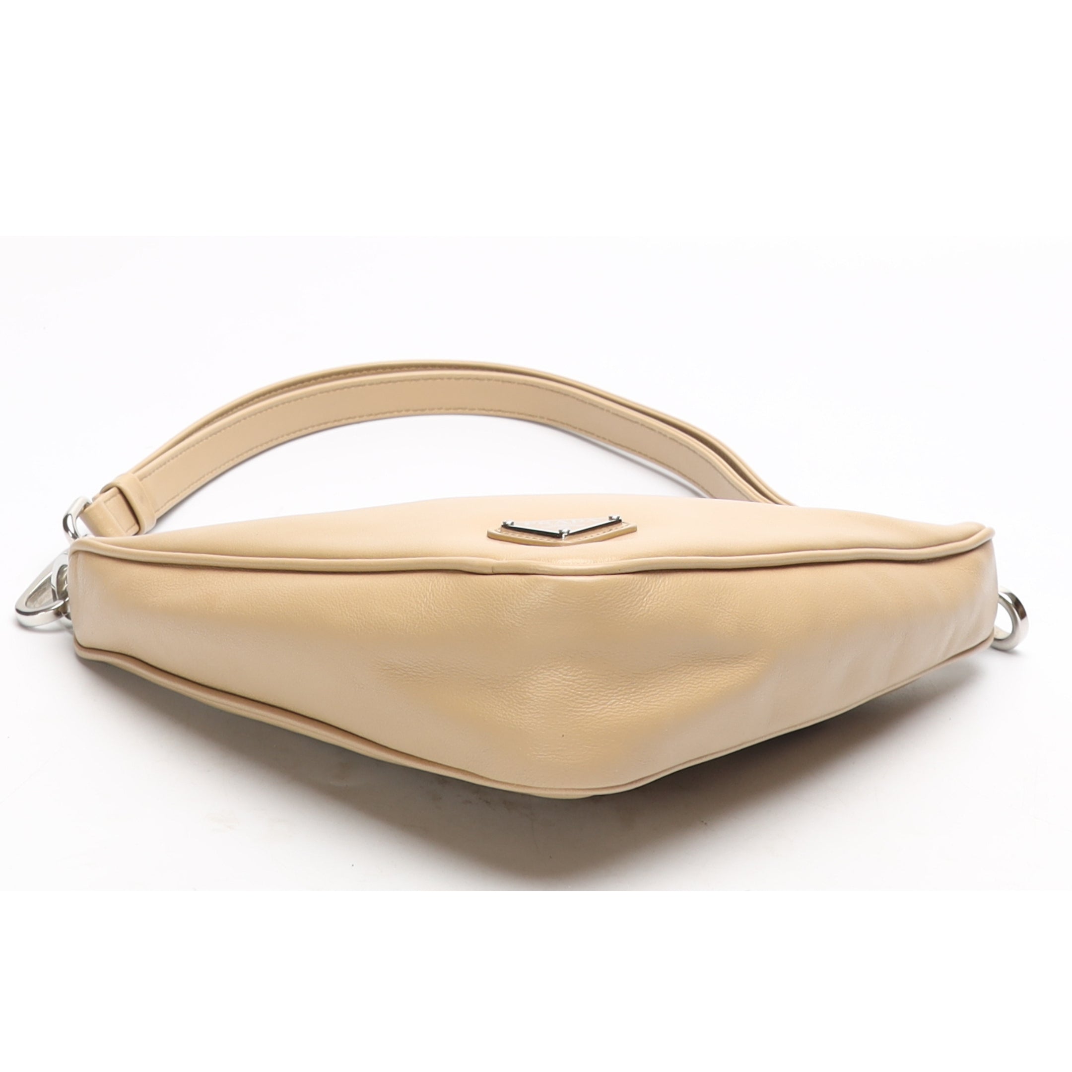 Prada Beige Triangle Pouch Shoulder Bag