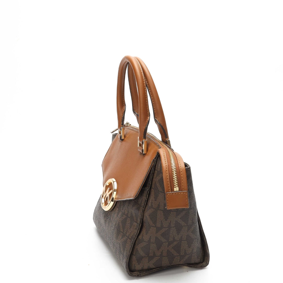 Michael Kors Hudson Brown Logo Satchel