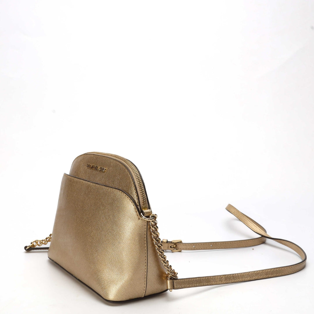 Michael Kors Jet Set Gold Dome Crossbody Bag