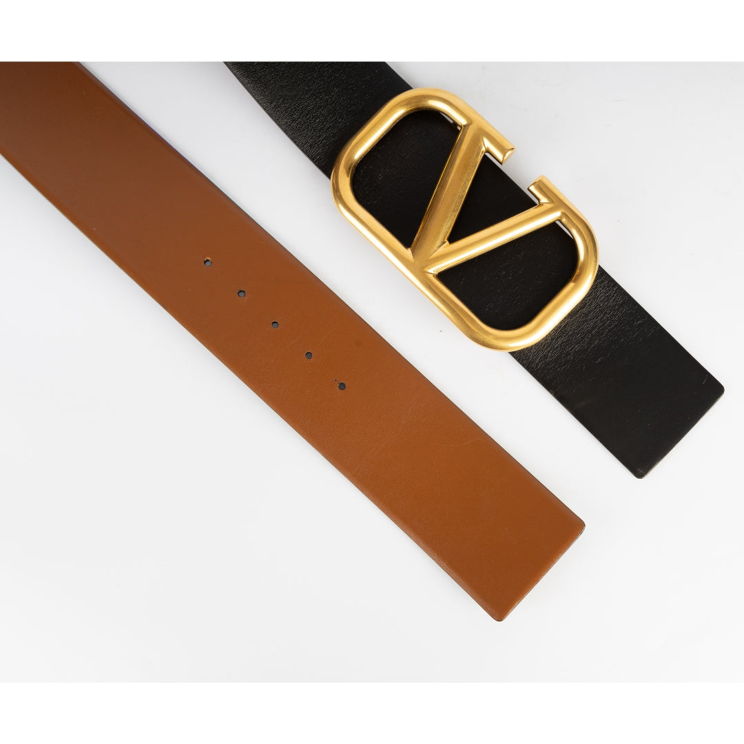 Valentino Garavani Vlogo Reversible Leather Belt