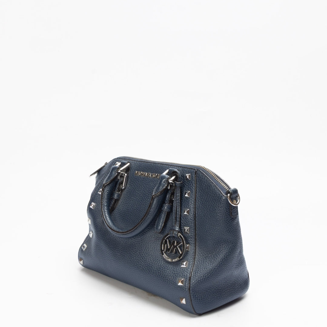 Michael Kors Navy Studded Ciara Convertible Satchel
