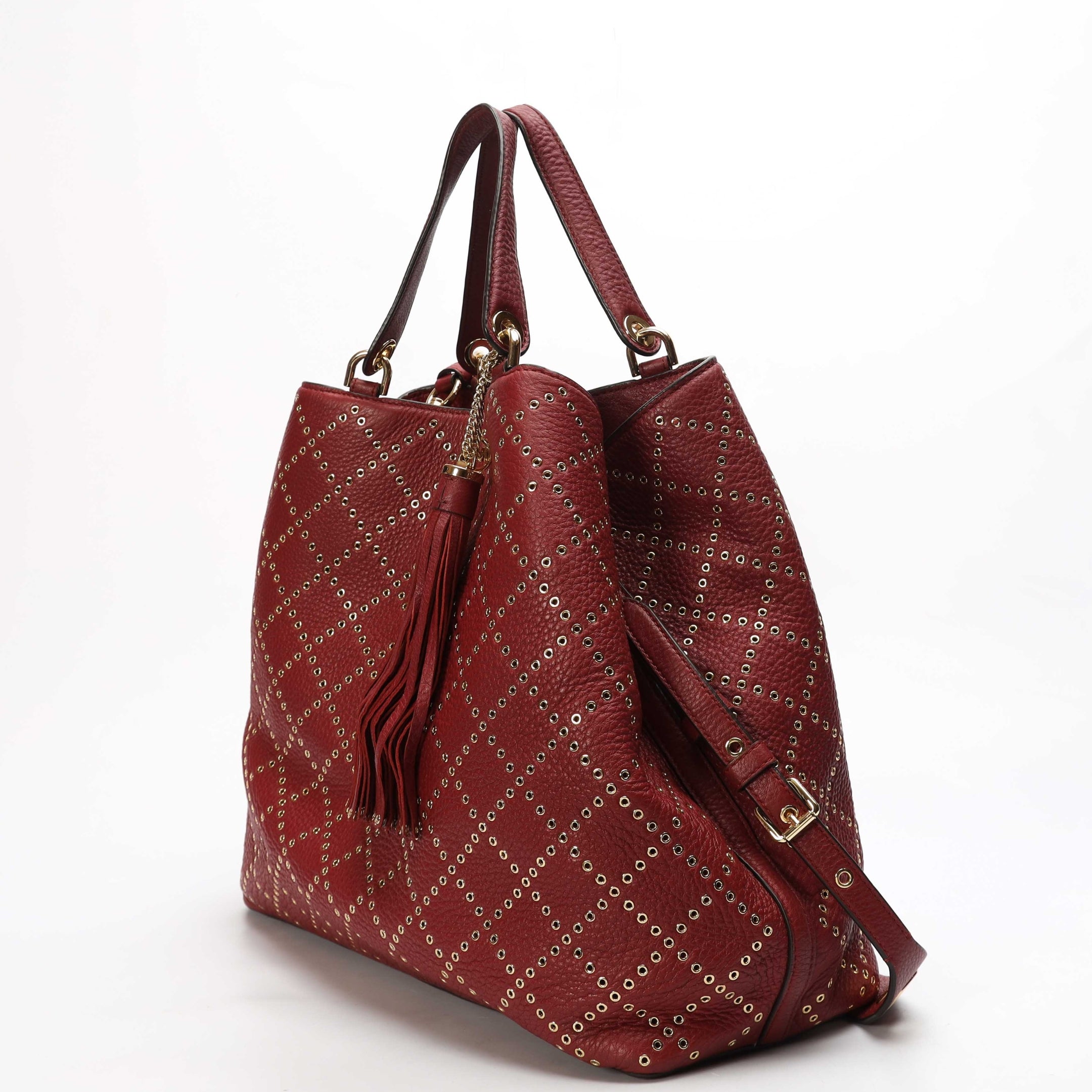 Michael Kors Red Studded Brooklyn Tote