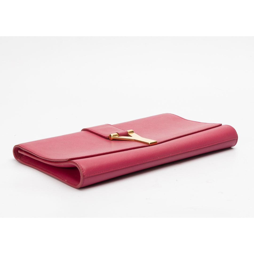 Saint Laurent Pink Leather Y-Ligne Clutch