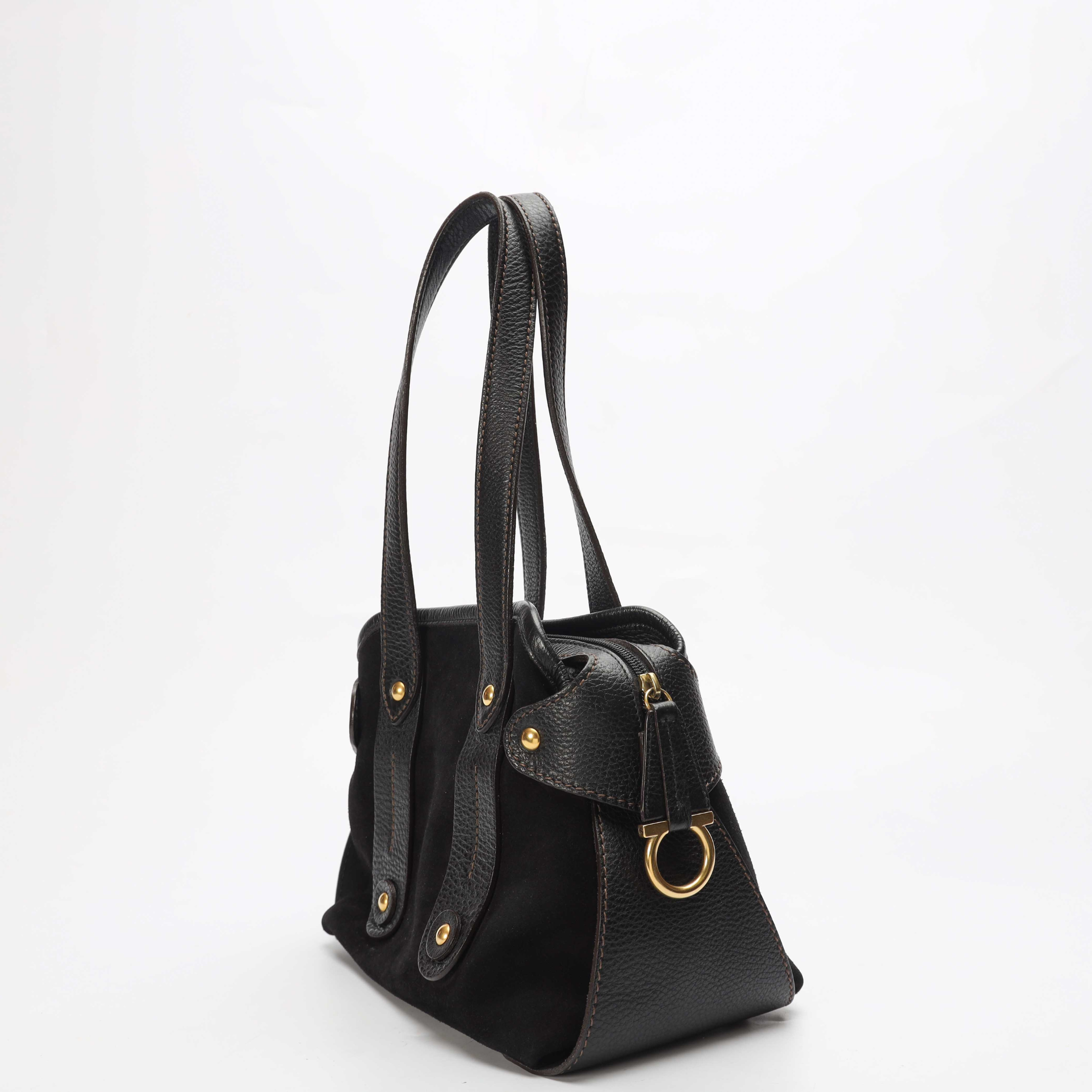 Salvatore Ferragamo Suede Leather Shoulder Bag
