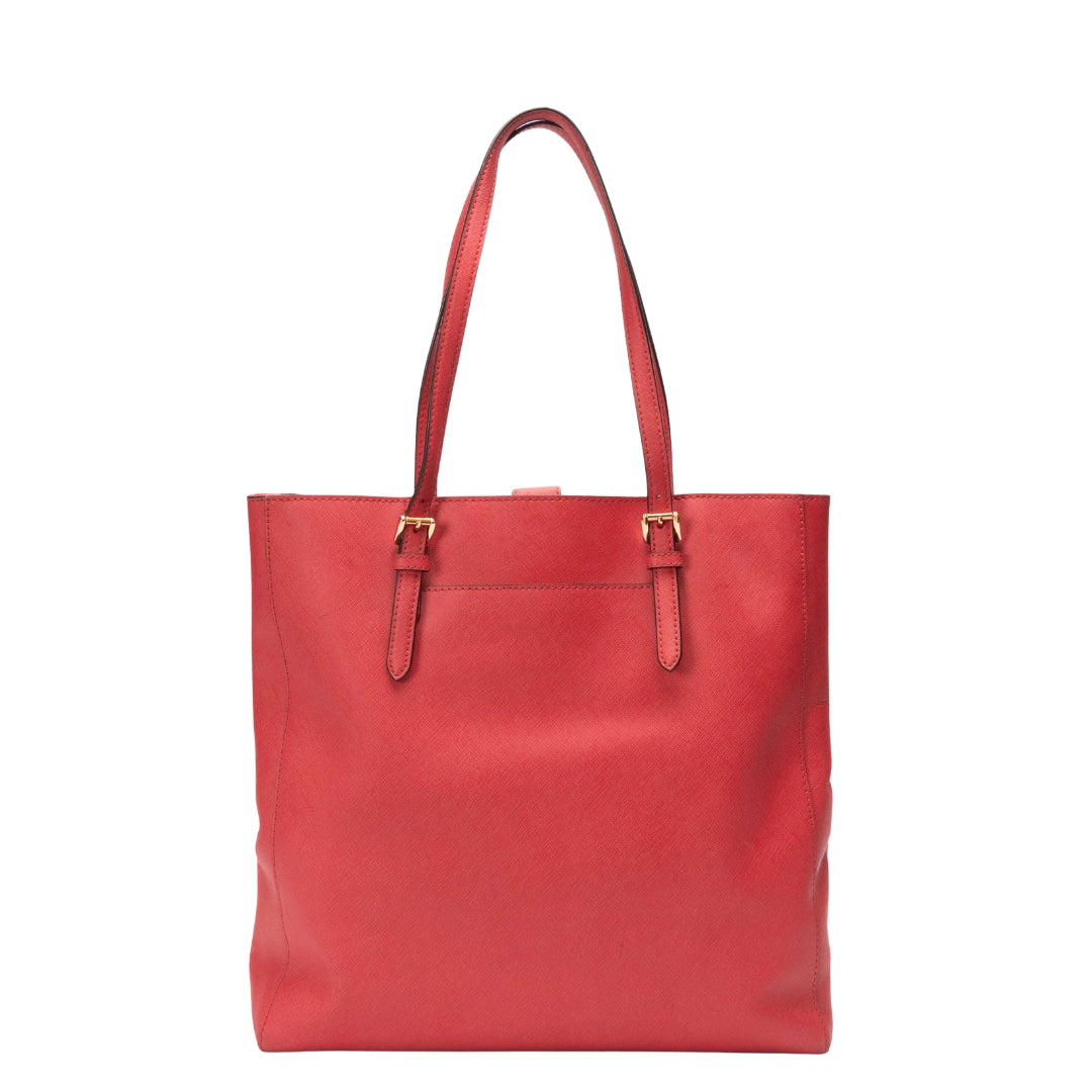 Michael Kors Red Saffiano Jet Set Travel Tote