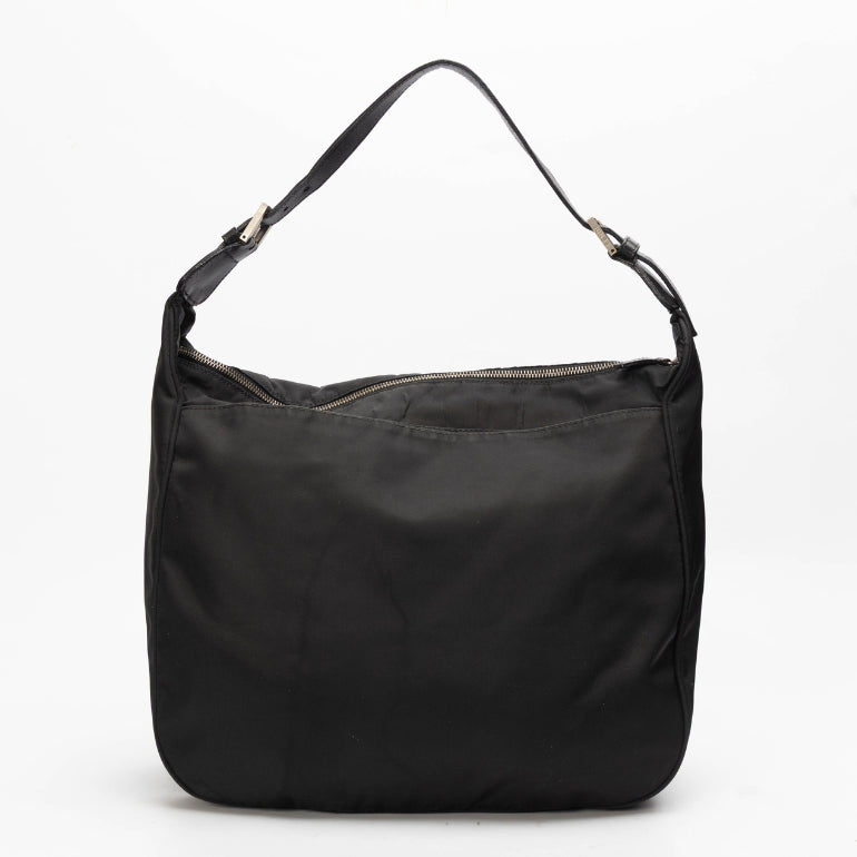 Fendi Leather-Trimmed Nylon Top Handle Bag