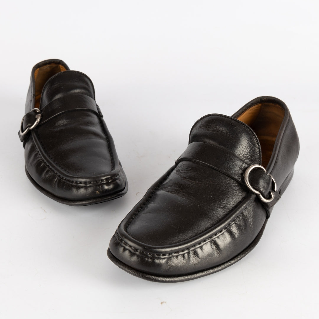 Gucci Black GG Marmont Loafers