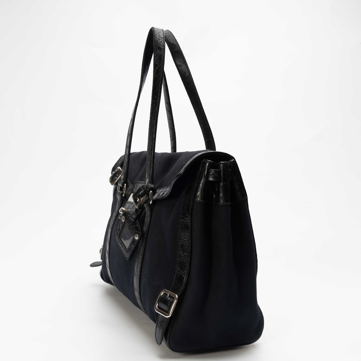 Prada Black Buckle Tote