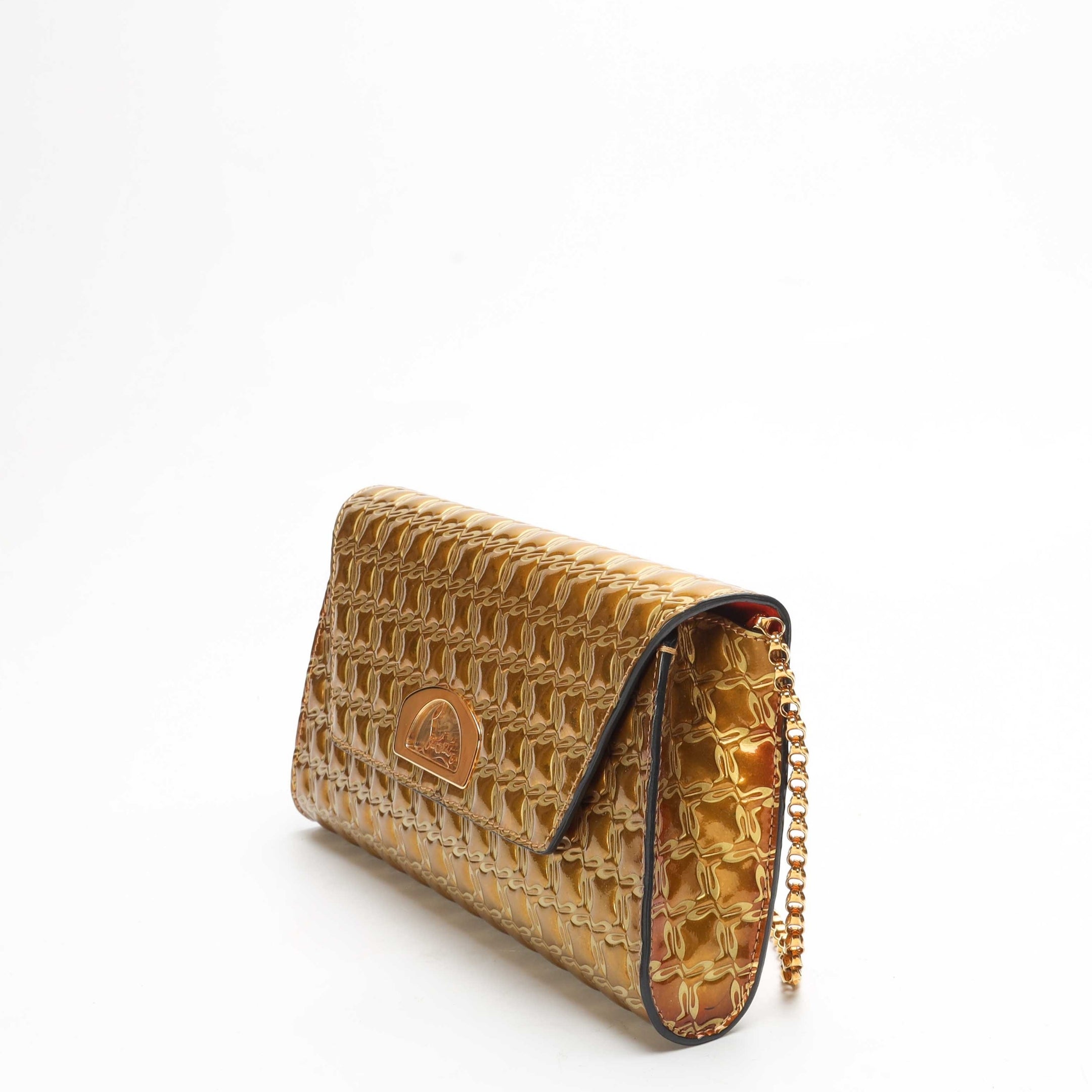Christian Louboutin Metallic Gold Vero Dodat Chain Clutch