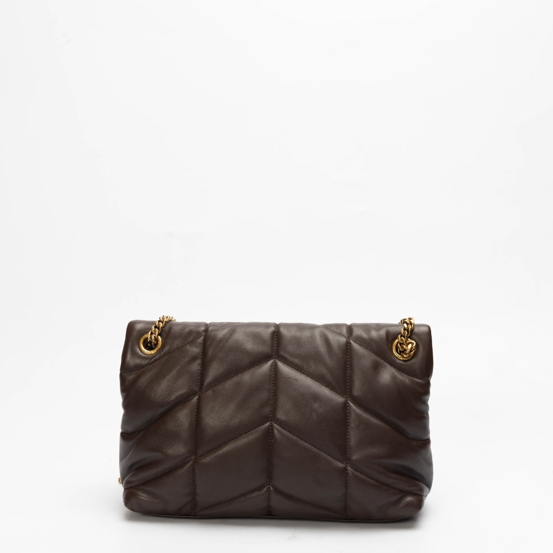 Saint Laurent Brown Loulou Puffer Shoulder Bag
