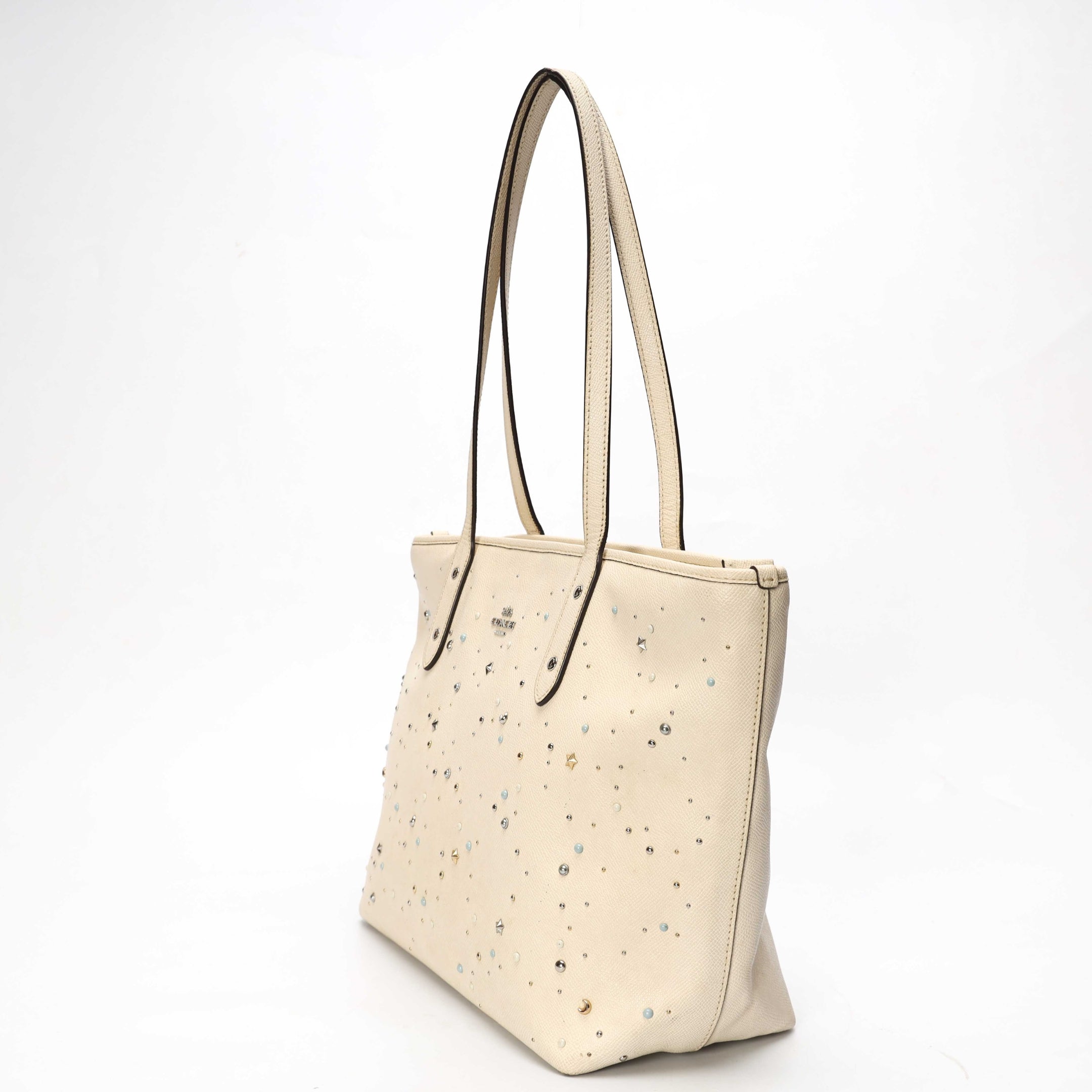 Coach Ivory Stardust Studs City Zip Tote