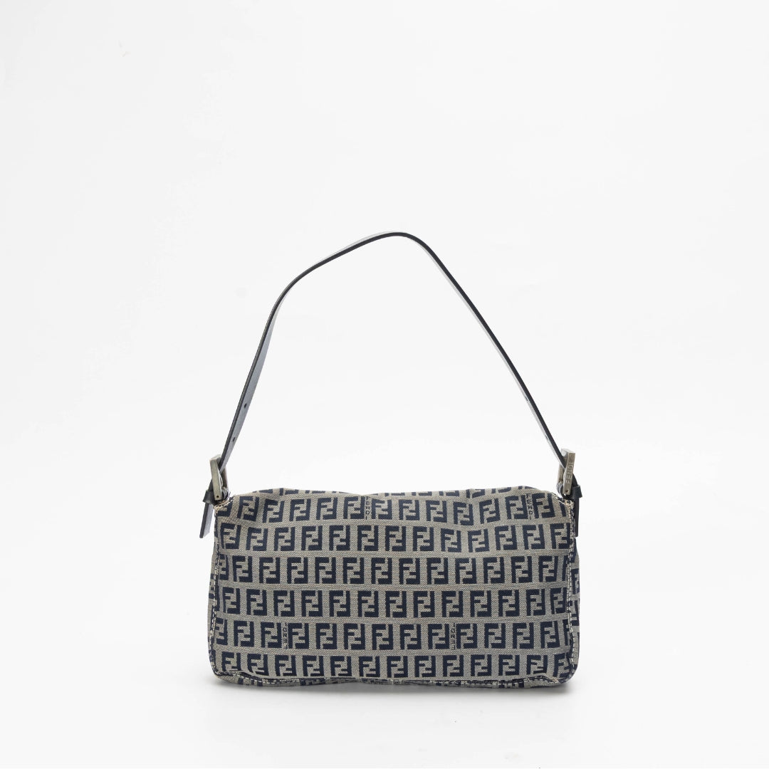 Fendi Blue Zucchino FF Flap Pochette Bag