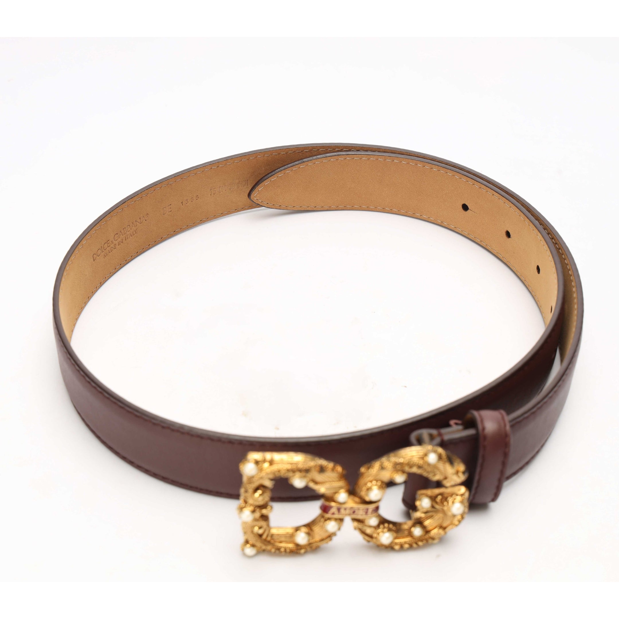 Dolce & Gabbana Calfskin Belt with DG Amore Logo