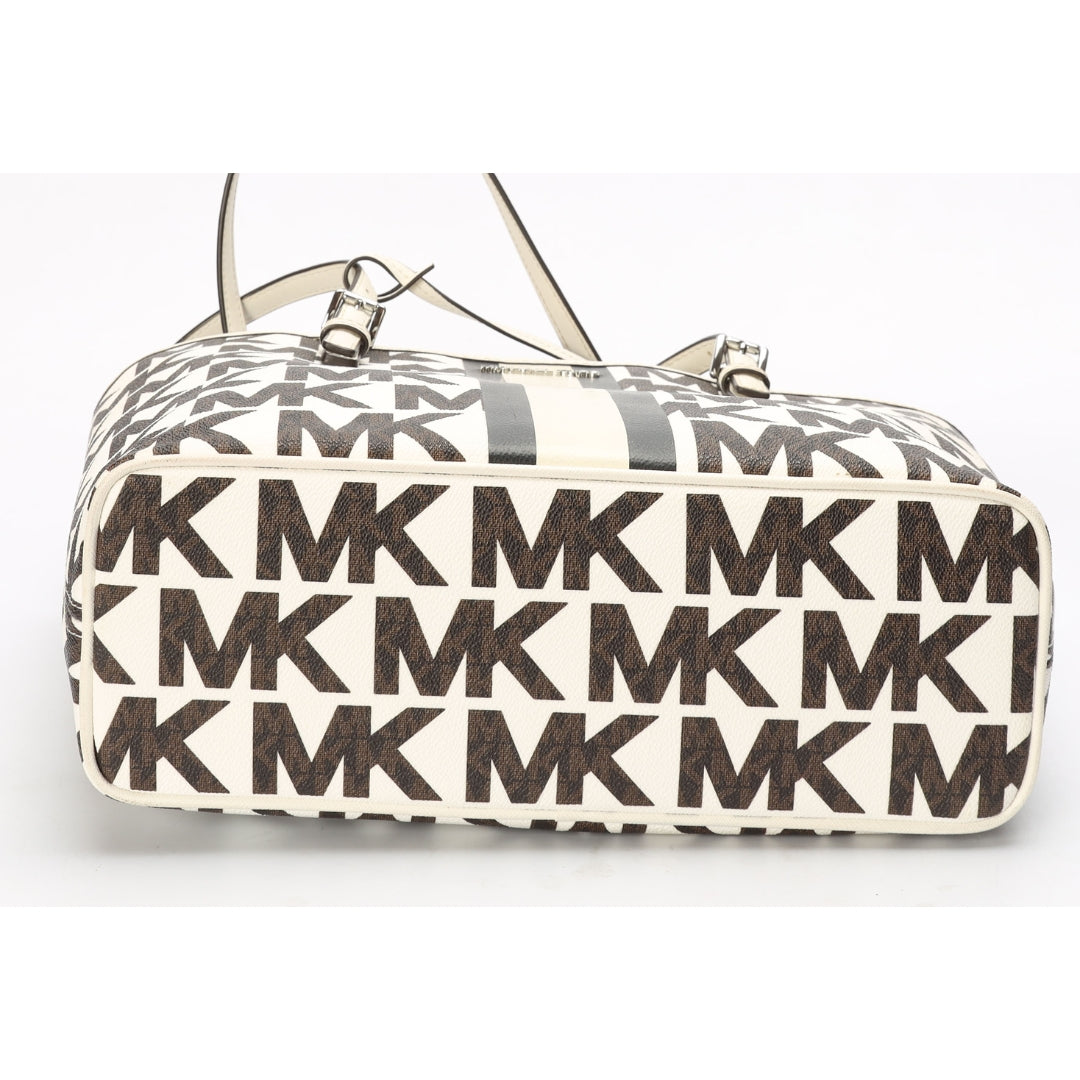 Michael Kors Jet Set Travel Logo Stripe Tote