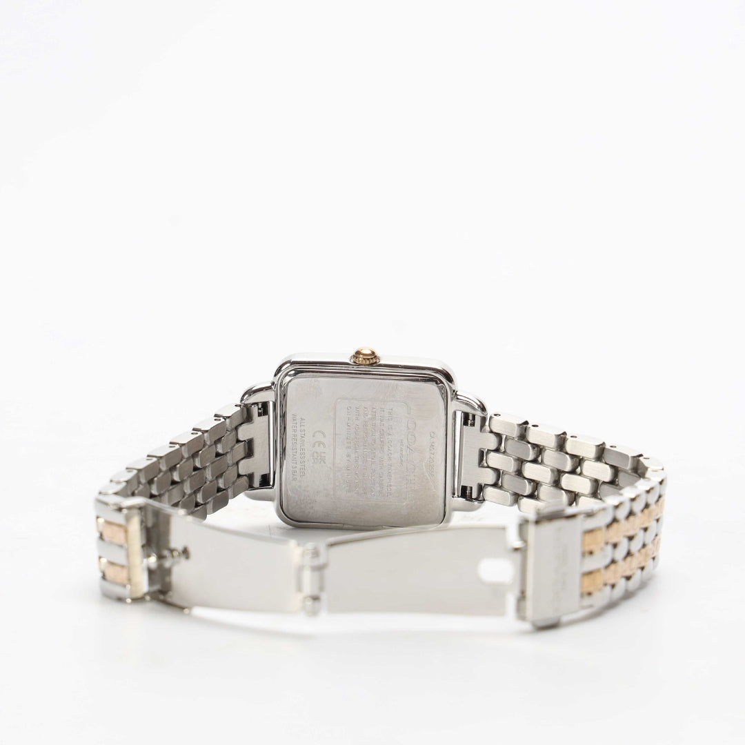 Coach Cass Pink Square Dial Stainless Steel Watch