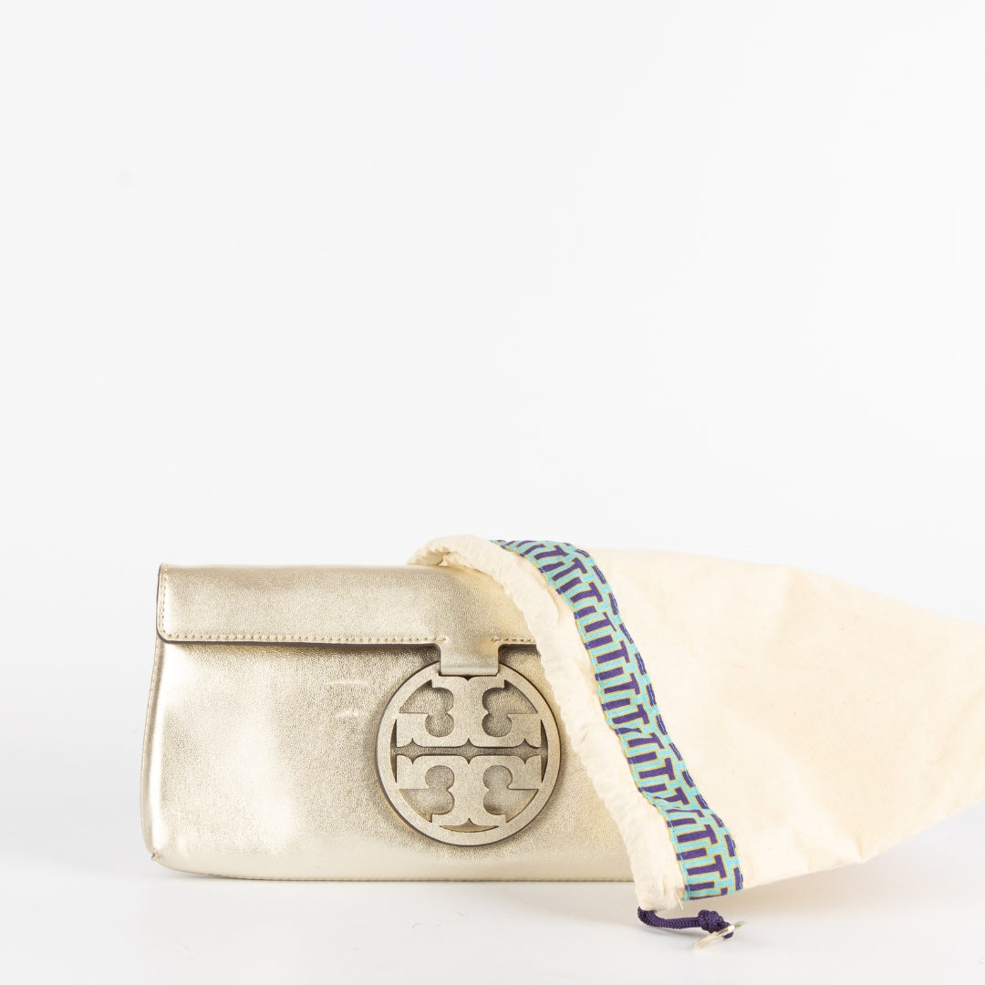 Tory Burch Miller Metallic Clutch