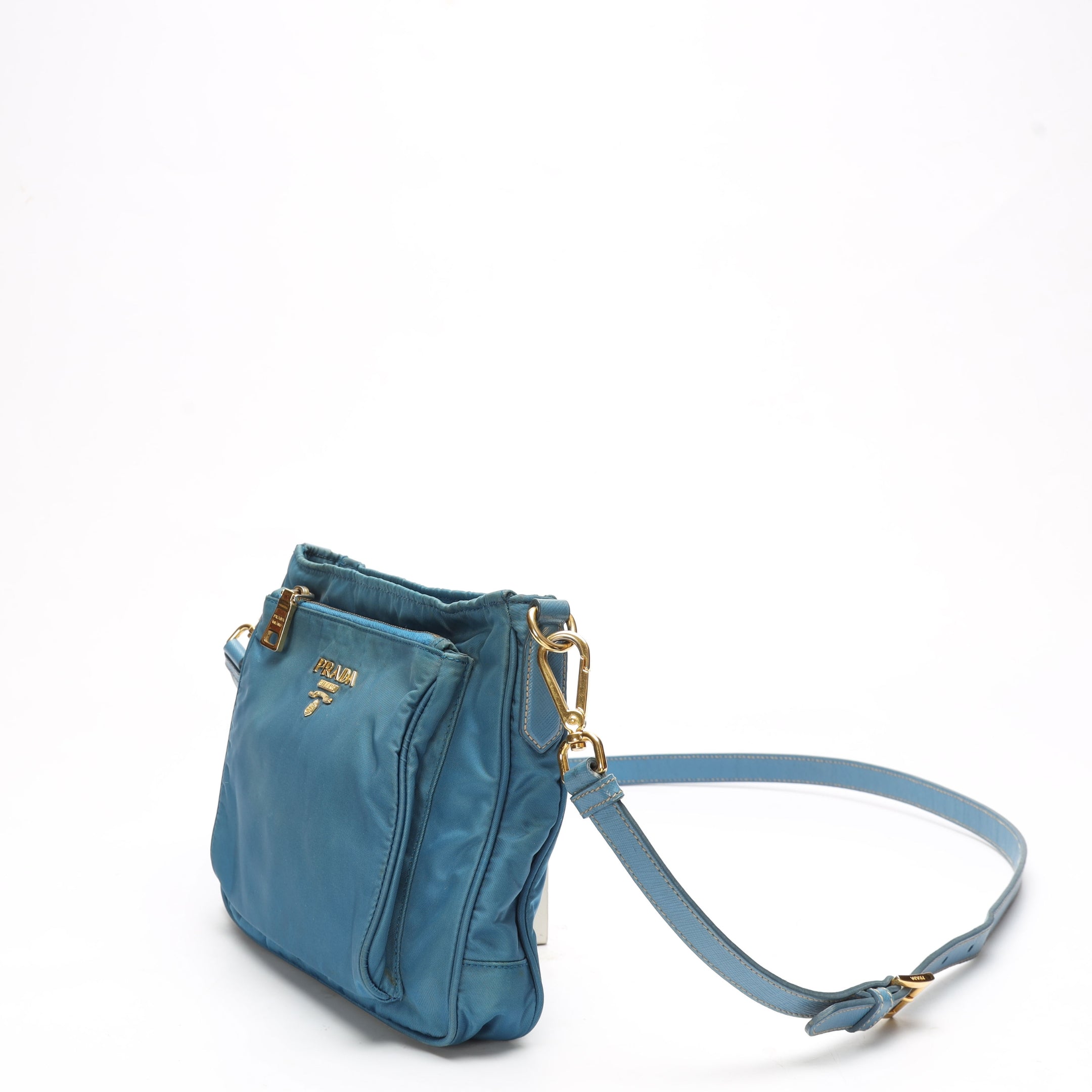 Prada Tessuto Blue Nappa Crossbody Bag