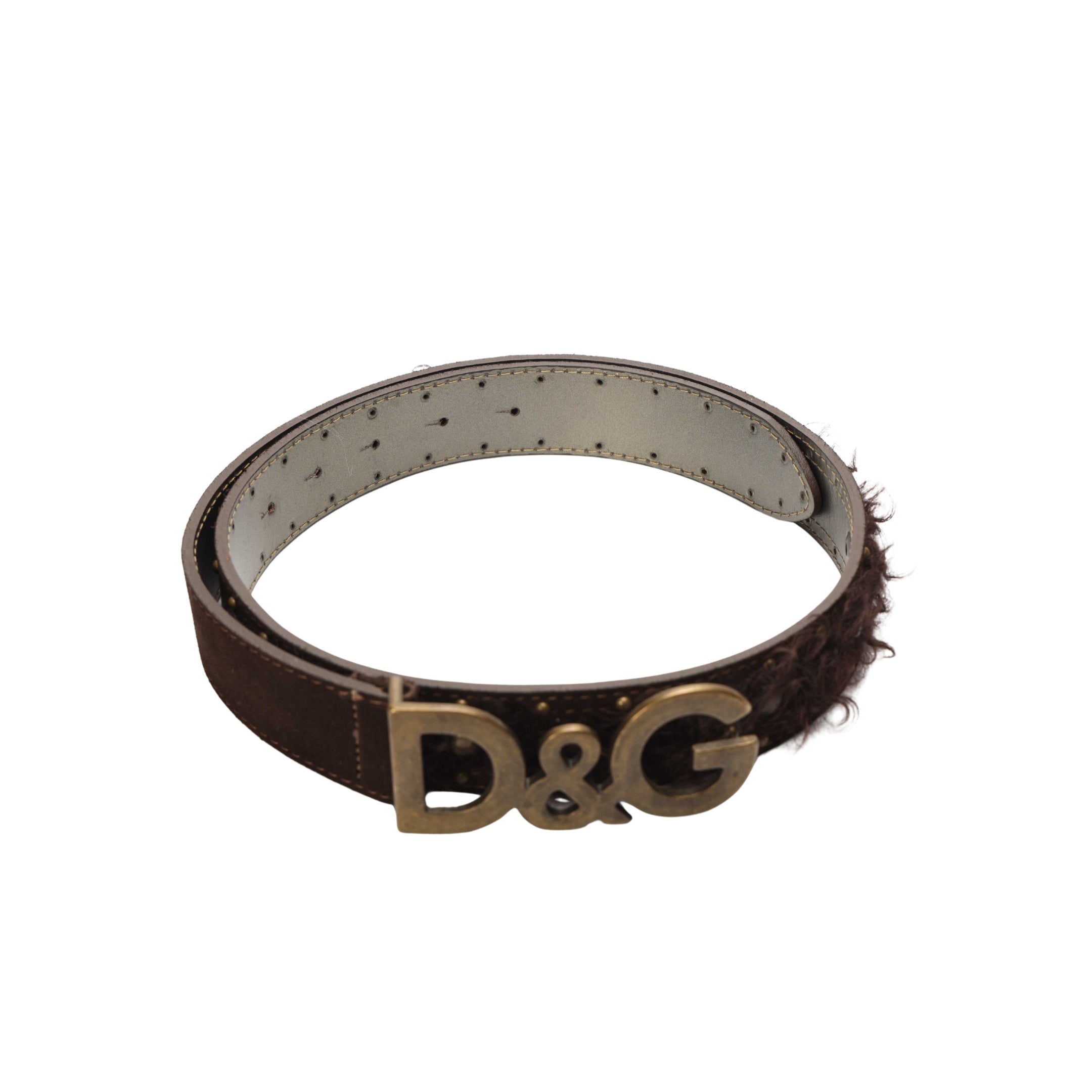 Dolce & Gabbana Brown Studded Belt