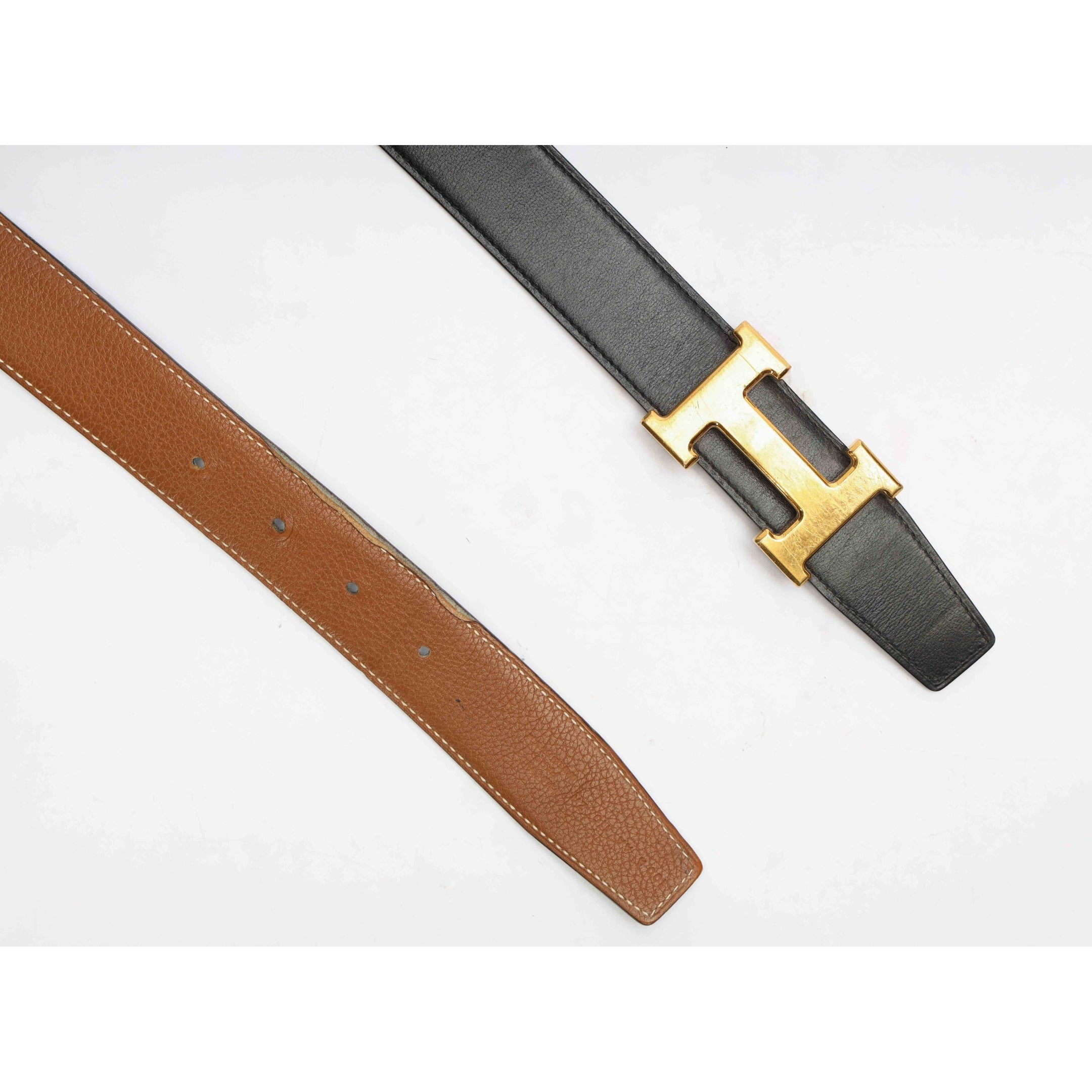 Hermes Constance Reversible Leather Buckle Belt