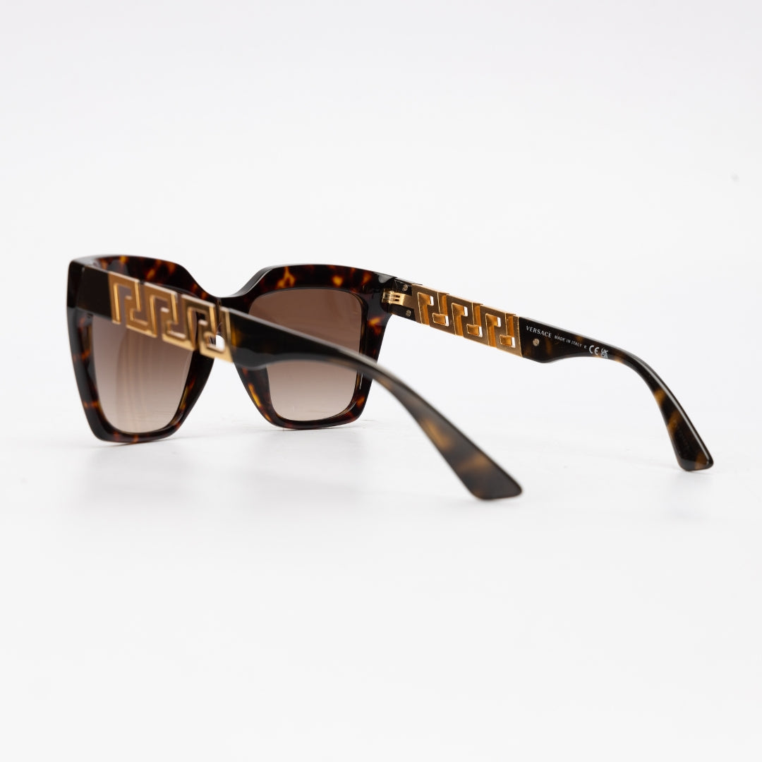 Versace Tortoiseshell-Effect Geometric-Frame Sunglasses