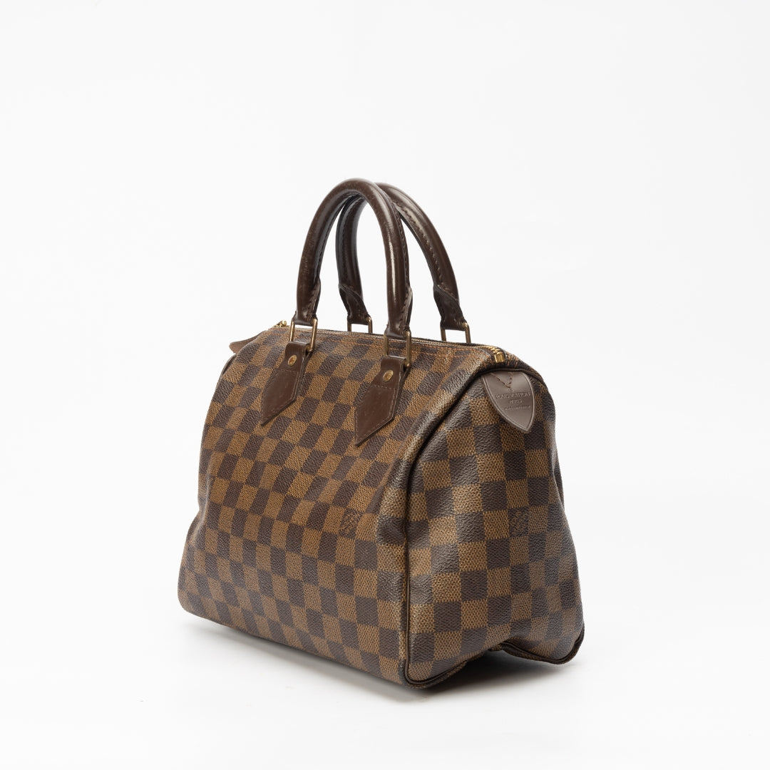 Louis Vuitton Damier Ebene Canvas Speedy 25 Bag