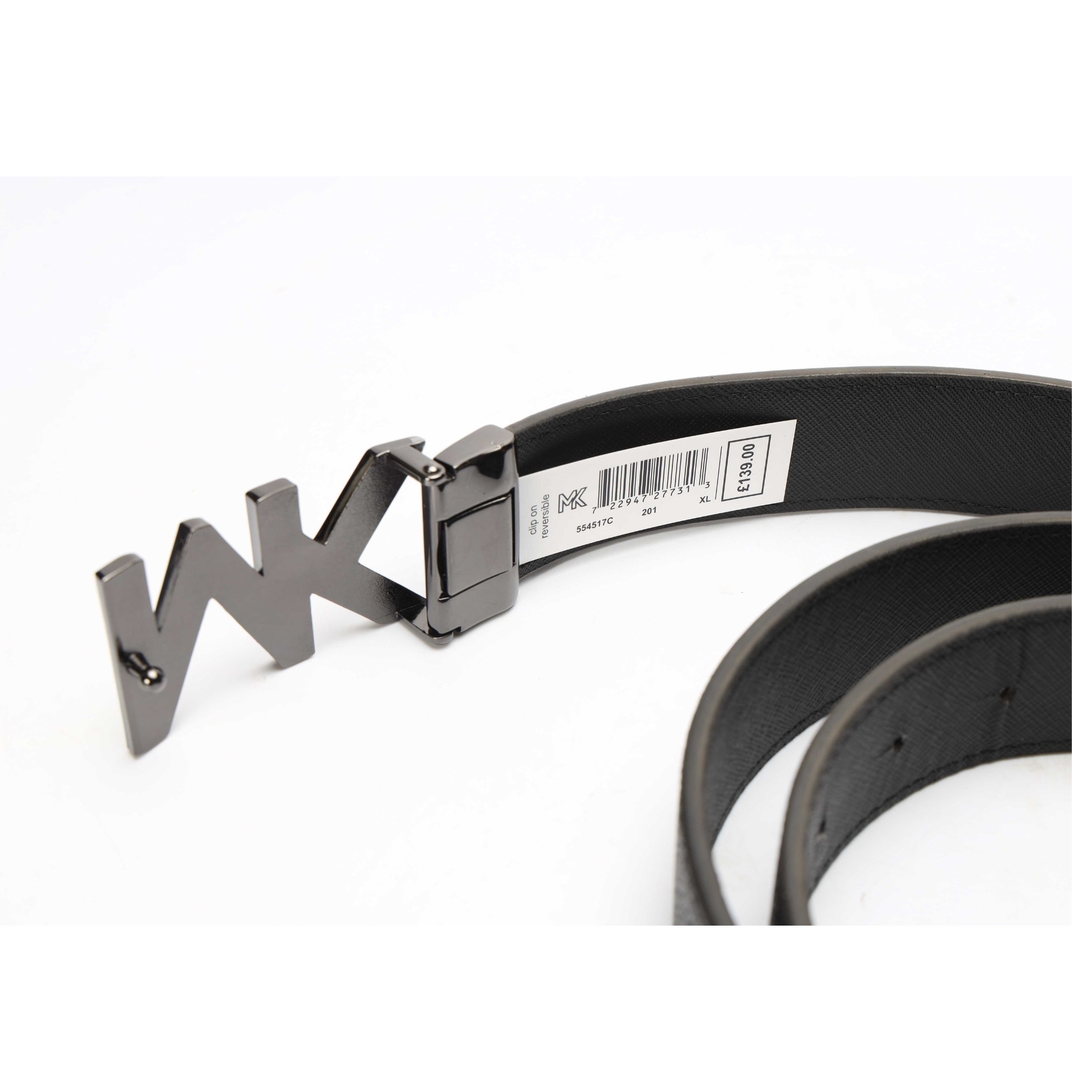 Michael Kors Black Logo Reversible Leather Belt