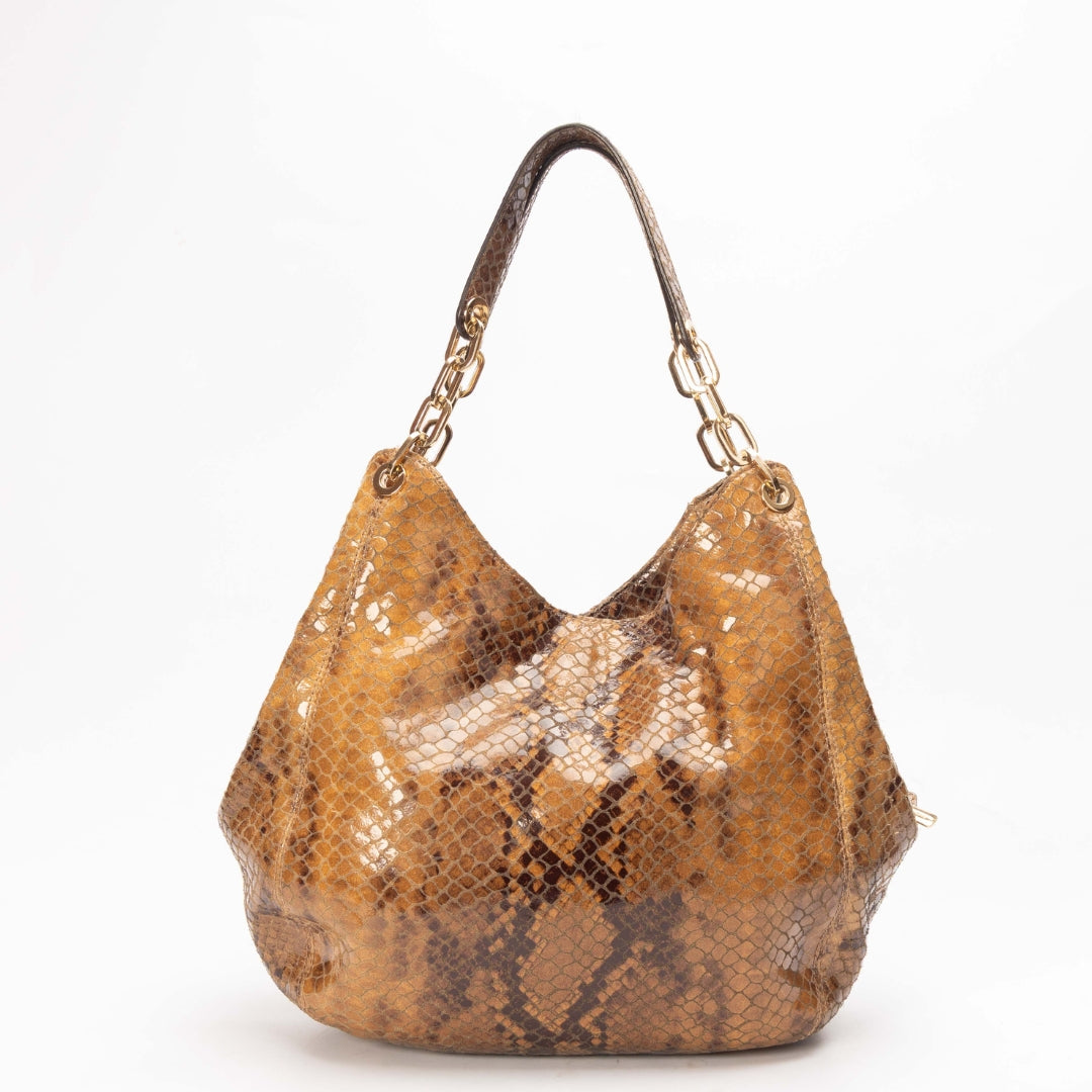 Michael Kors Lillie Snake Embossed Shoulder Bag