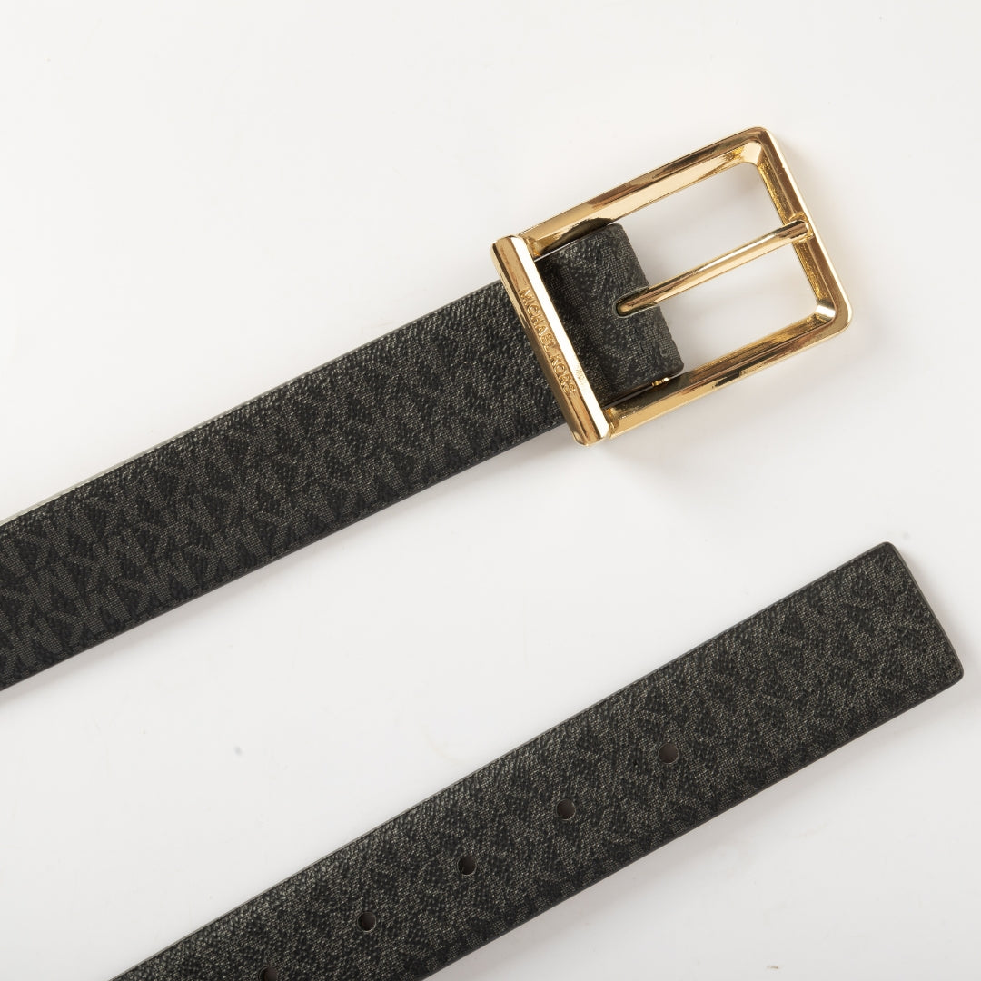 Michael Kors MK Logo Monogram Leather Belt