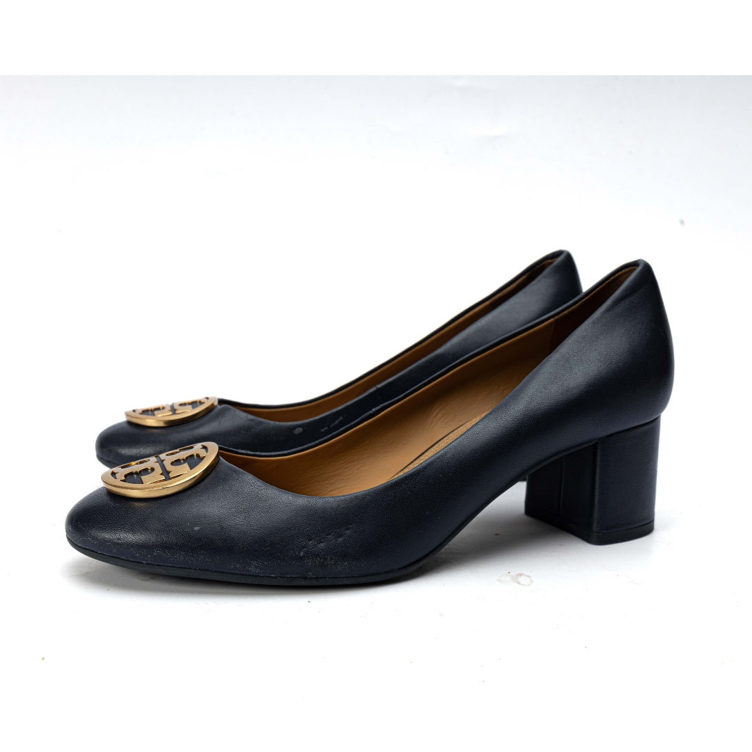 Tory Burch Black Logo Pumps