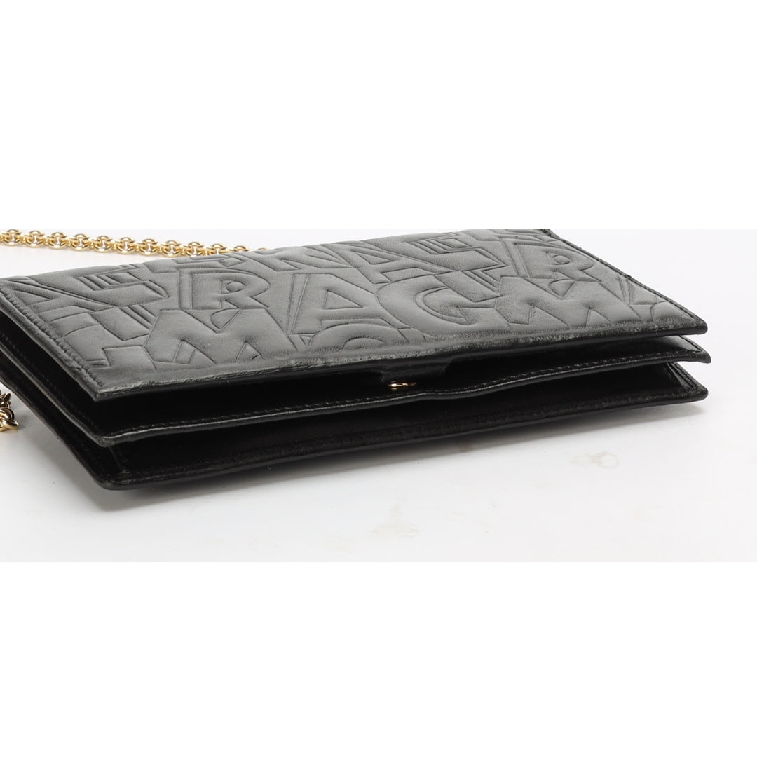 Salvatore Ferragamo Black Clutch on Chain