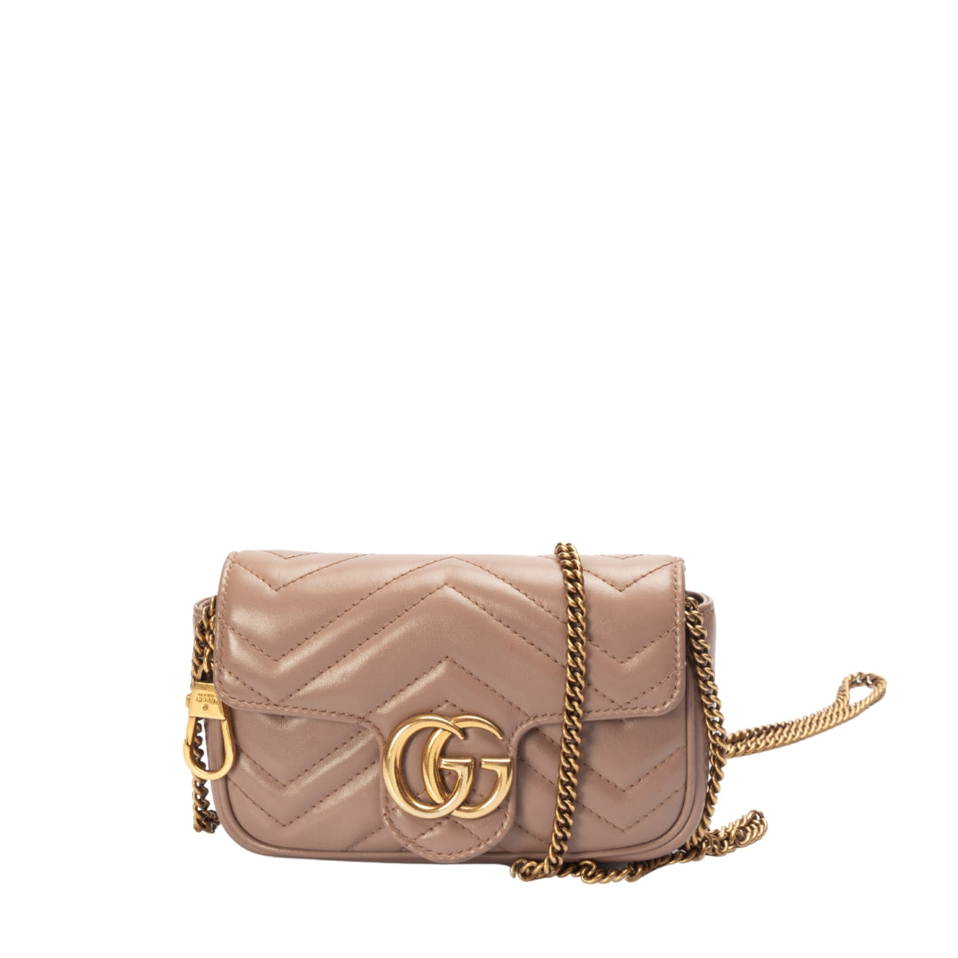 Gucci Pink Super Mini GG Marmont Shoulder Bag