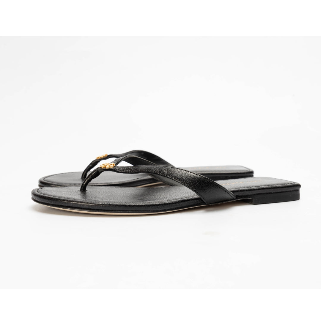 Tory Burch Black Classic Flip Flops