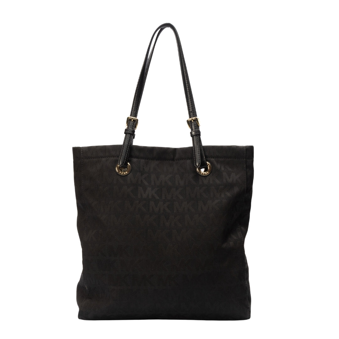 Michael Kors Black Canvas Jet Set Logo Tote