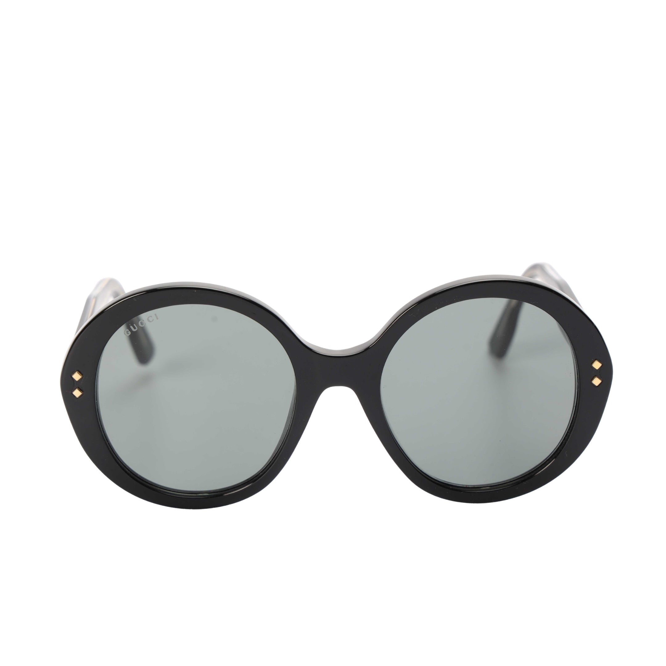 Gucci Black Acetate Round Sunglasses