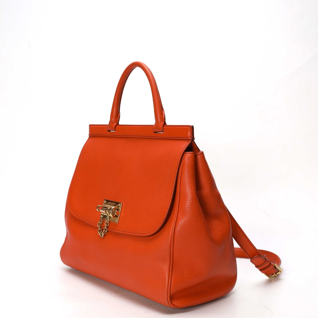 Dolce & Gabbana Orange Miss Monica Top Handle Bag