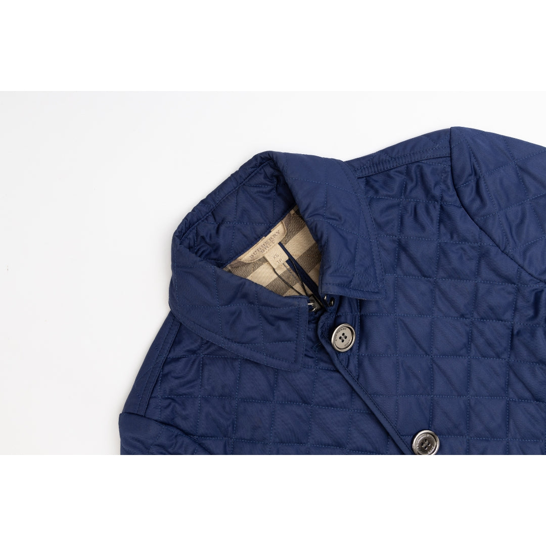 Burberry Blue Fernleigh Thermoregulated Diamond Quilted Jacket