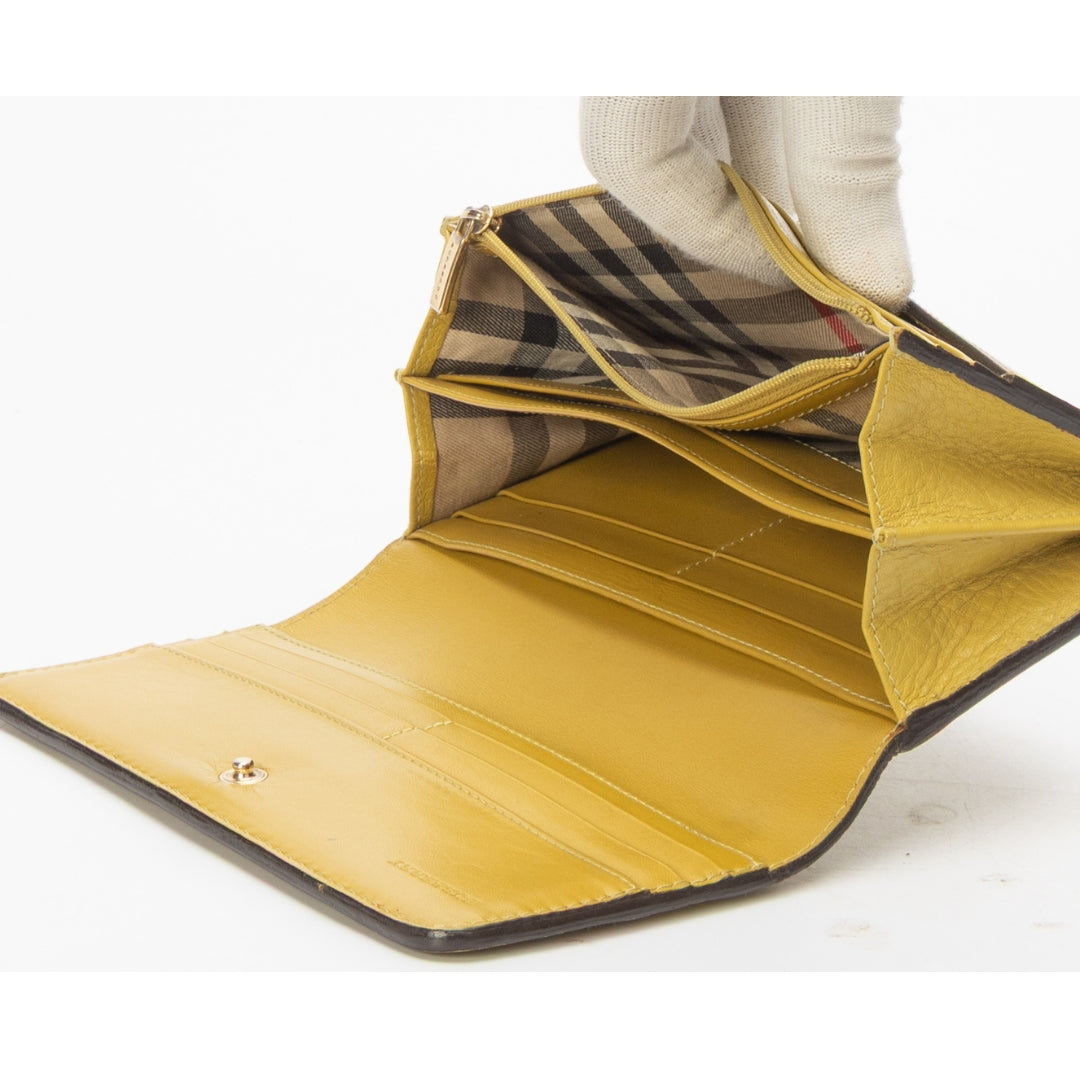 Burberry Yellow Continental Flap Wallet