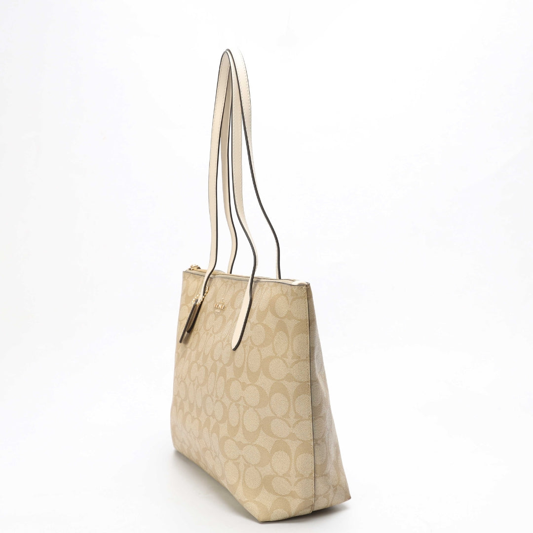Coach Signature Beige City Tote