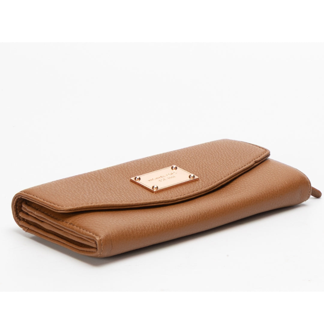 Michael Kors Brown Jet Set Slim Flap Wallet